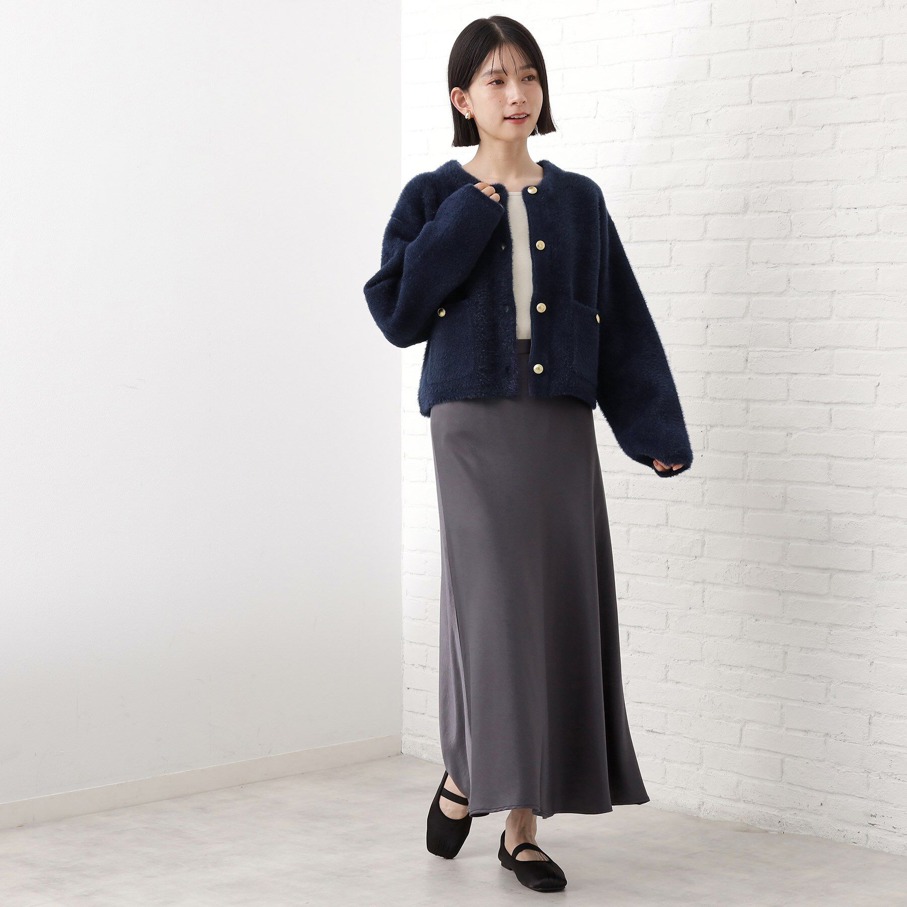 THE SHOP TK「【即戦力】ベロアフェザーカーディガン」|カーディガン|