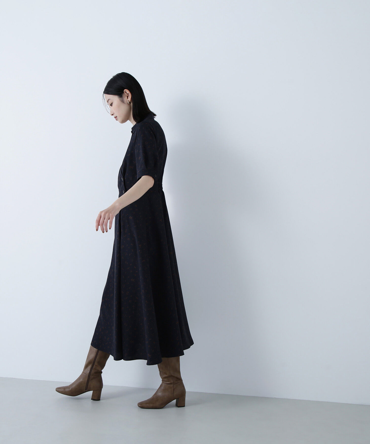  「スキッパープリントワンピース」|ワンピース|