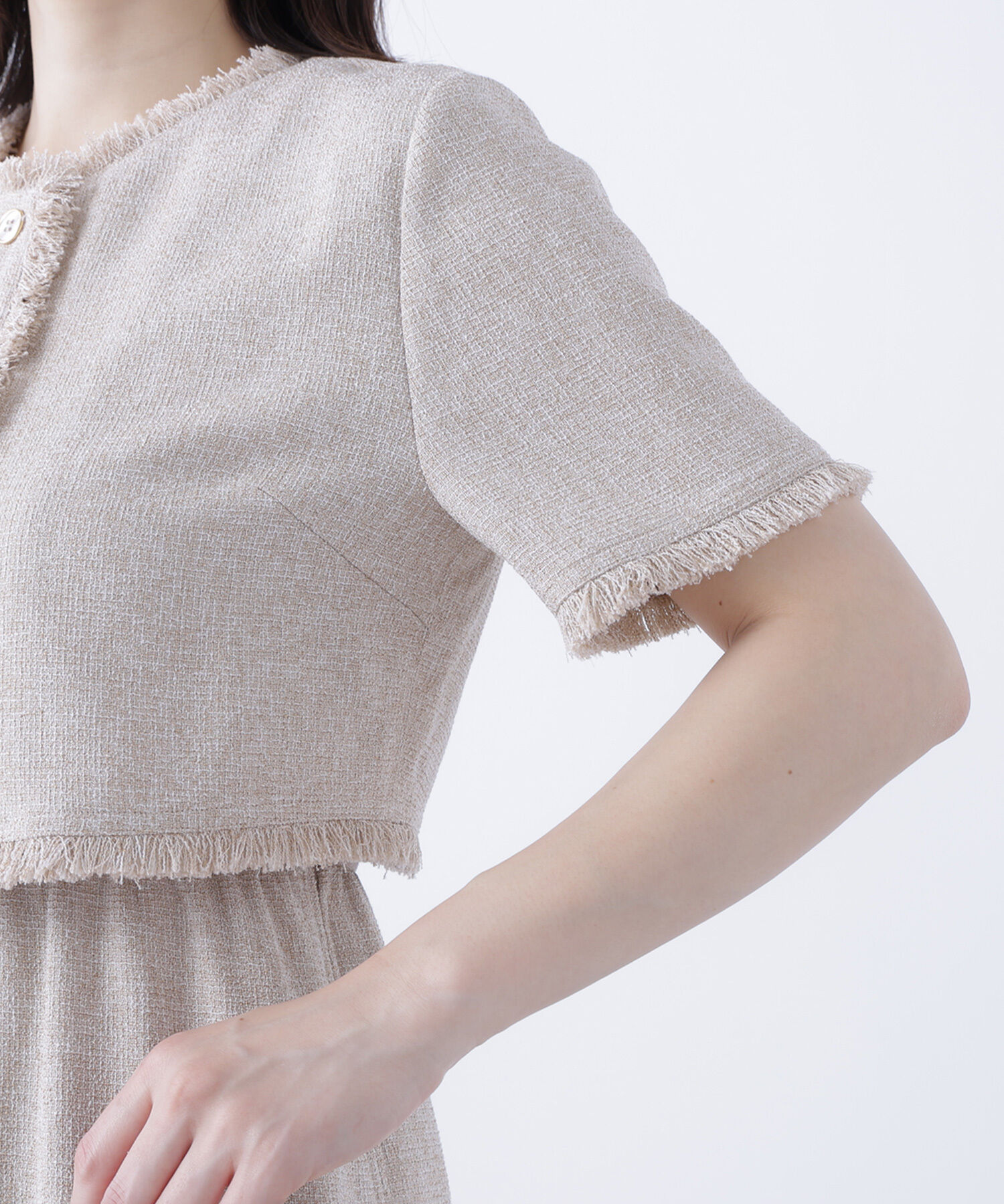  「ツイードジャケット＆ナローワンピース」|ワンピース|