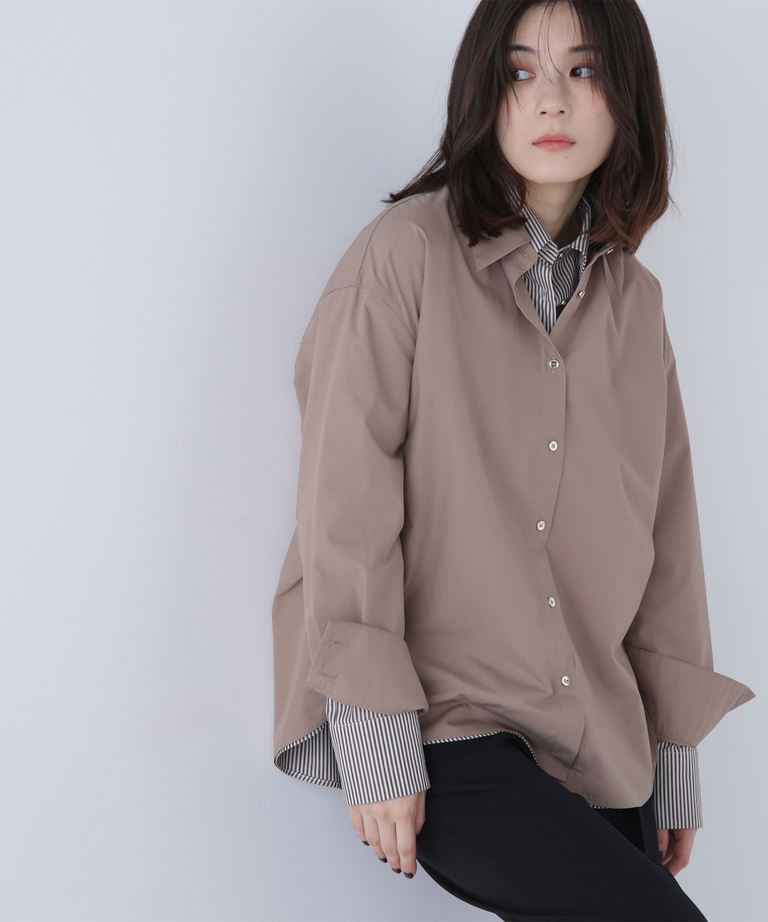  「ゴールドボタンフォルムシャツ」|シャツ・ブラウス|