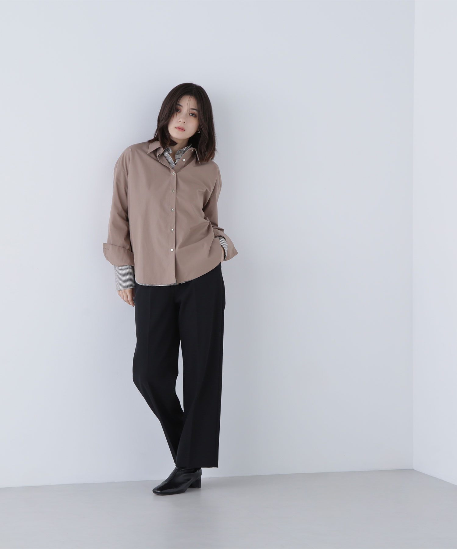  「ゴールドボタンフォルムシャツ」|シャツ・ブラウス|