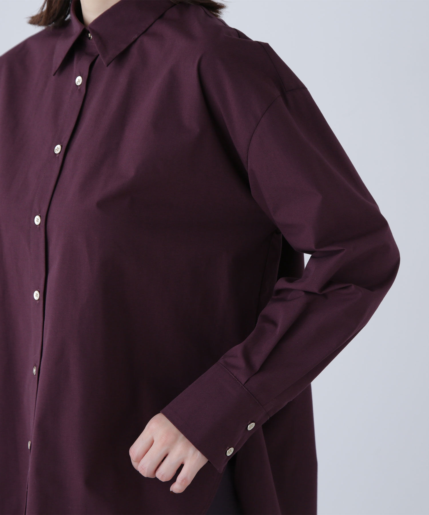  「ゴールドボタンフォルムシャツ」|シャツ・ブラウス|