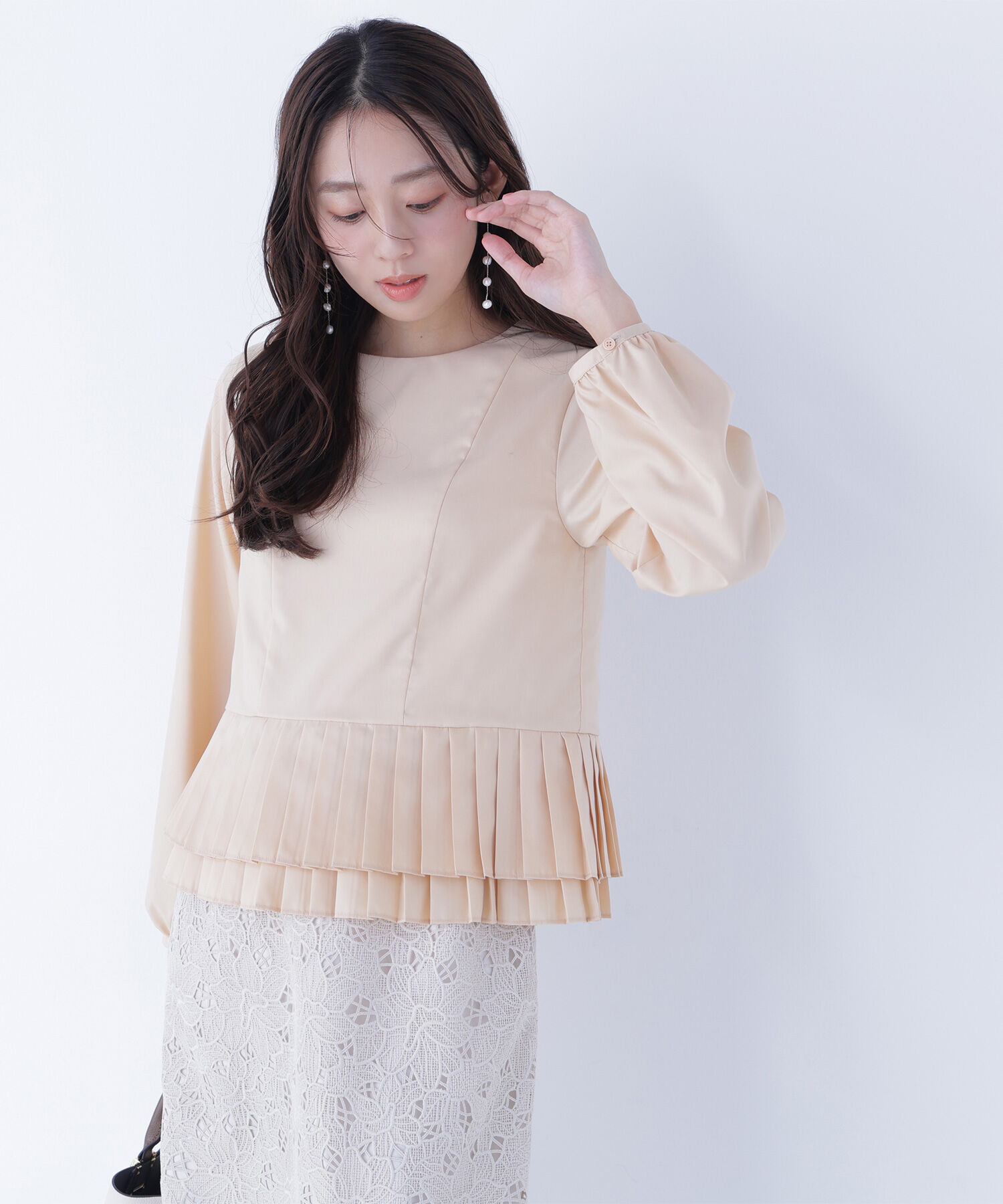  「プリーツヘムブラウス」|シャツ・ブラウス|