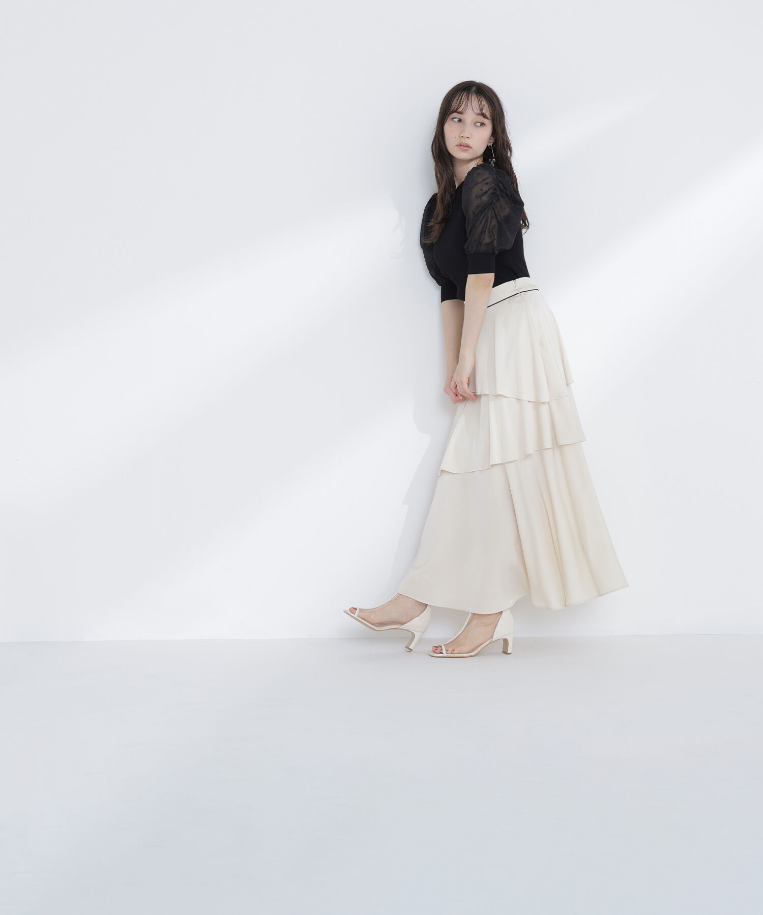  「アシンメトリーティアードスカート」|スカート|