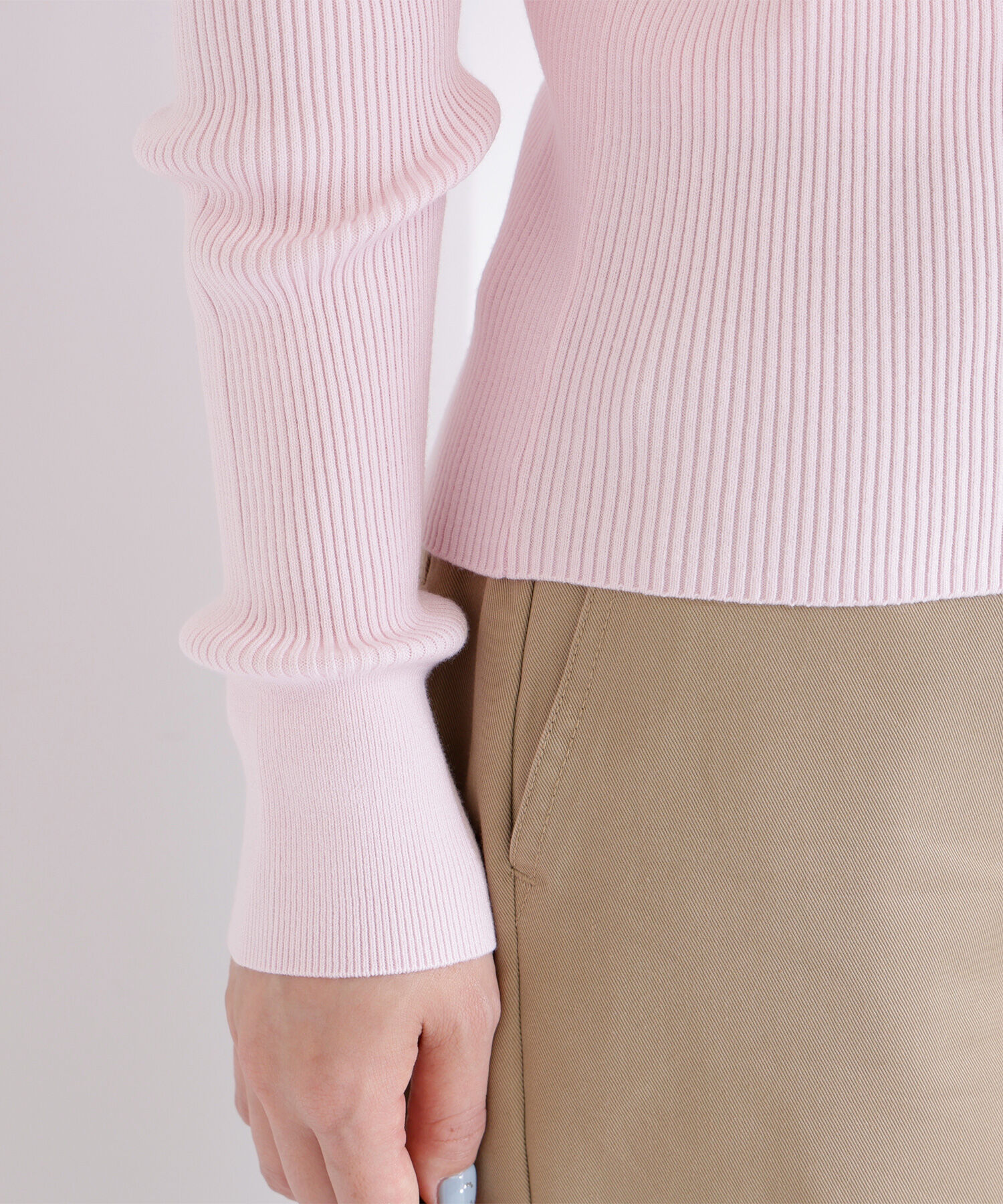  「襟付Vネックリブニット」|ニット・セーター|