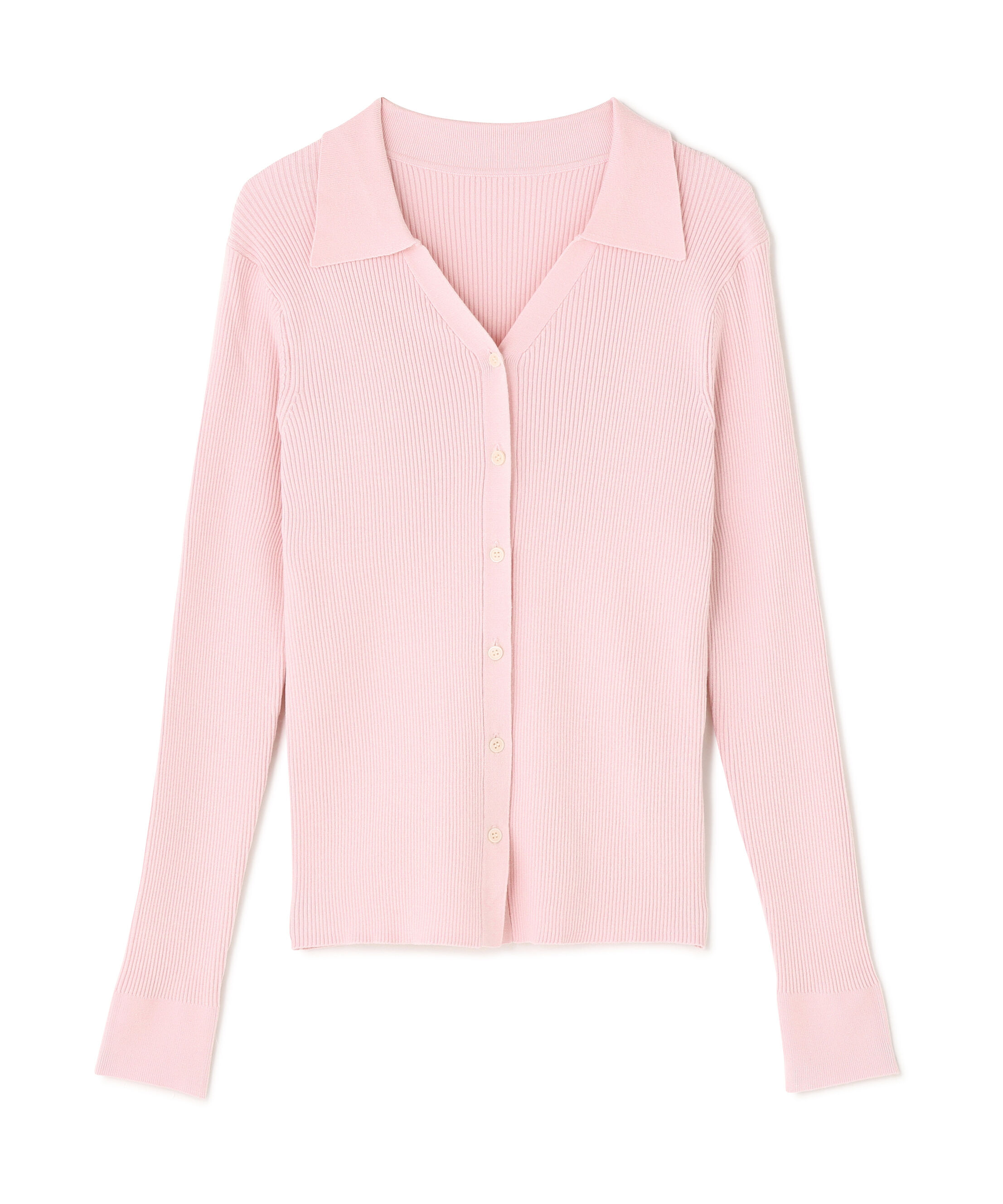  「襟付Vネックリブニット」|ニット・セーター|