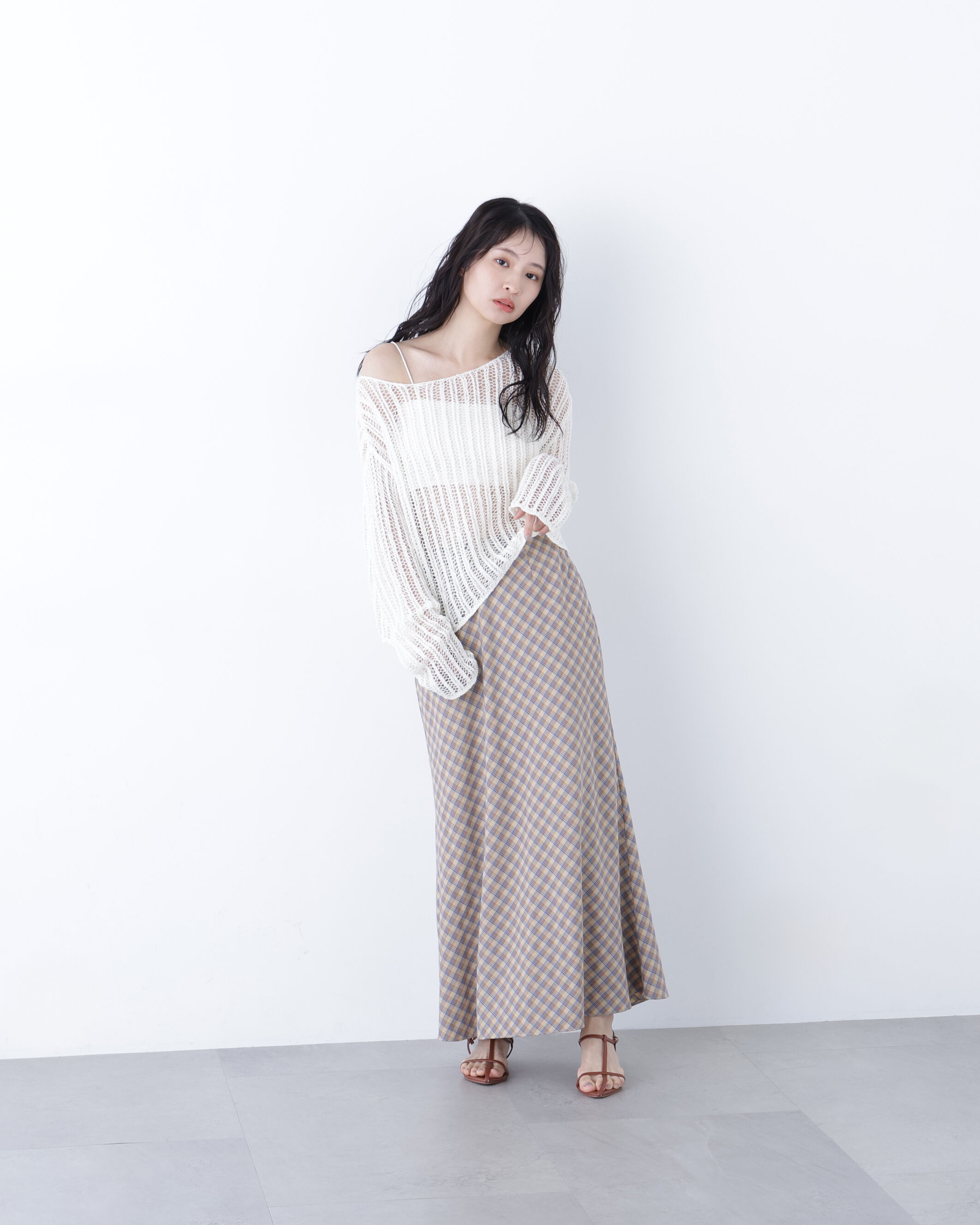  「〈N.〉チェックナロースカート」|スカート|