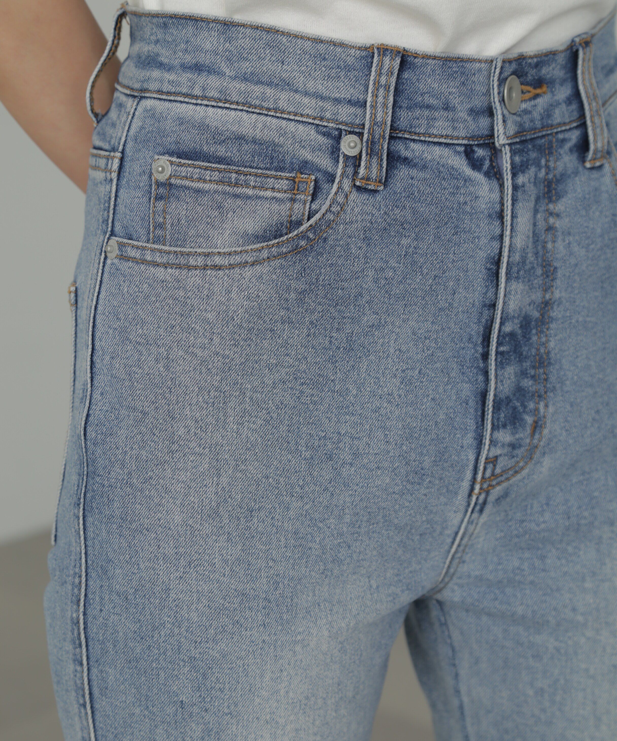  「[低身長サイズ/Sシリーズ]内スリットベルボトムデニムパンツ」|その他|