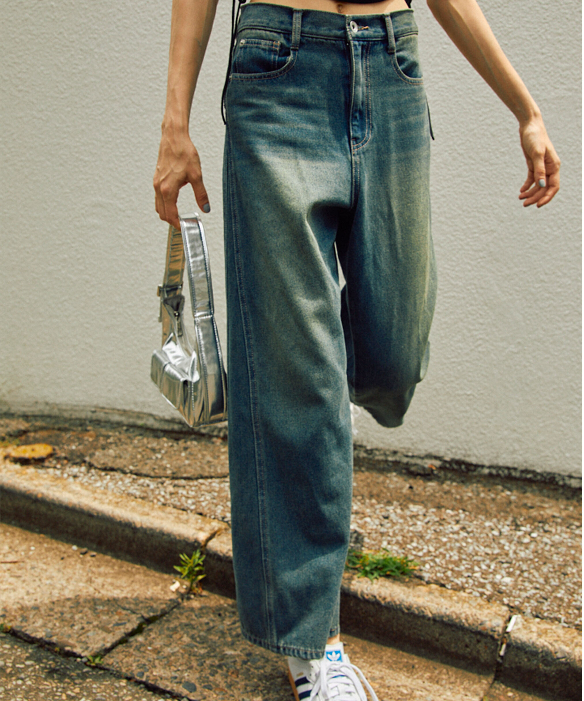  「[XS-Lサイズ展開]サイドパネルヴィンテージライクワイドデニム」|その他|