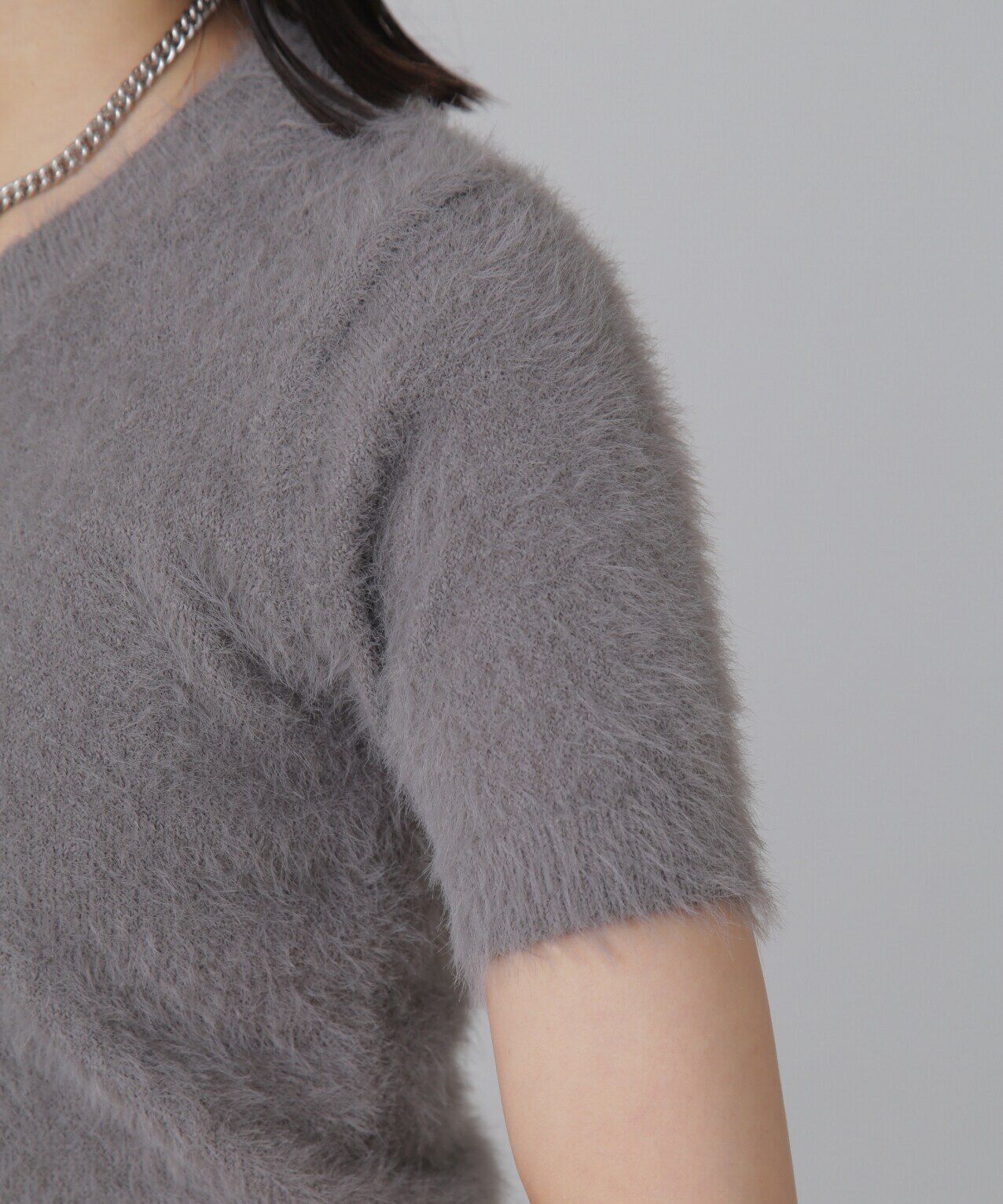  「シャギー半袖ニット」|ニット・セーター|