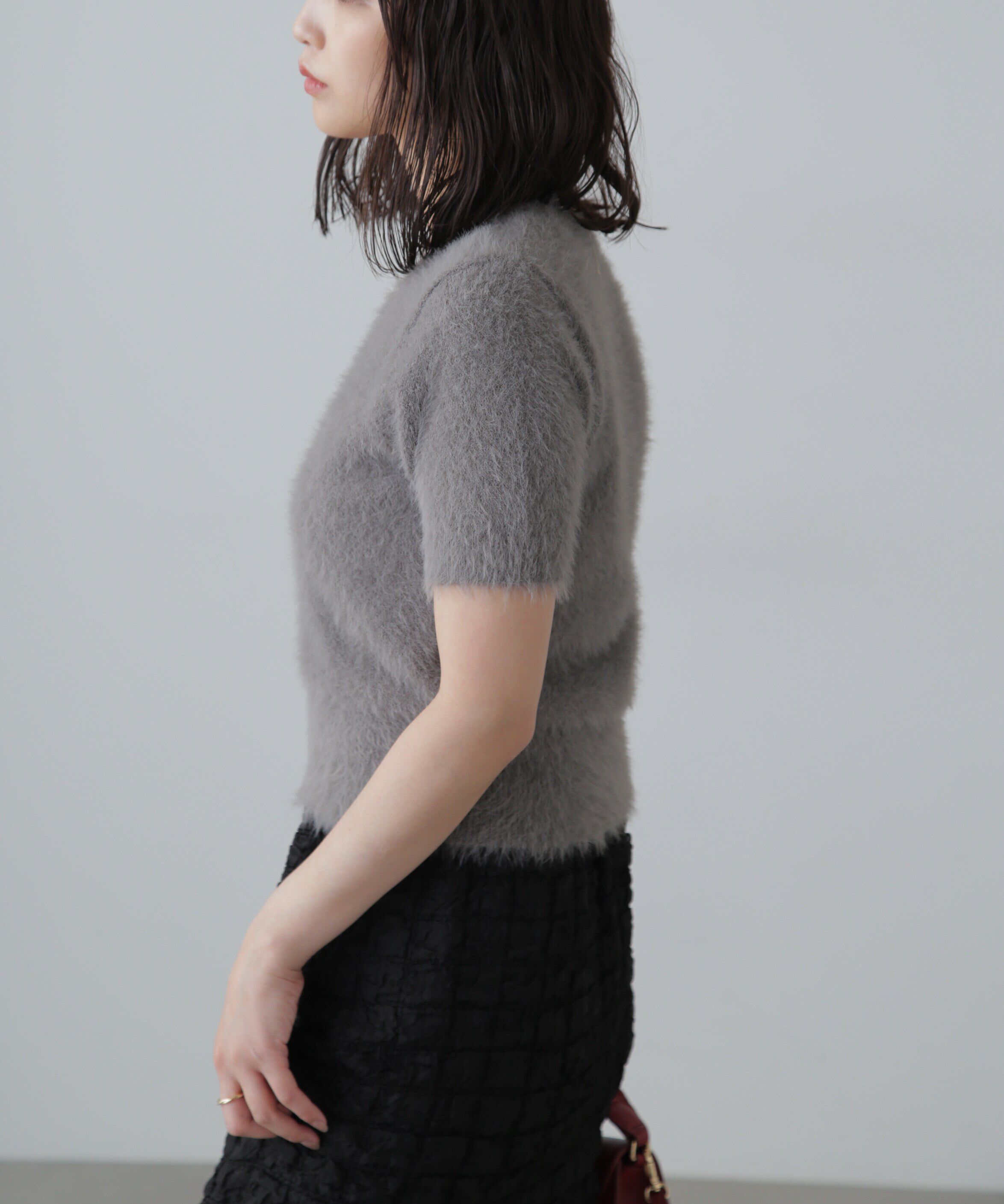  「シャギー半袖ニット」|ニット・セーター|