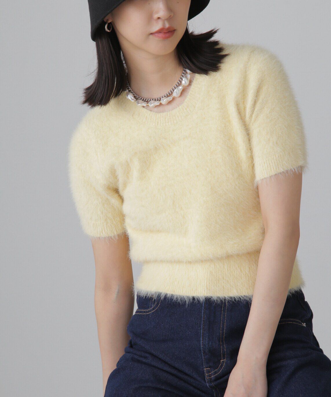  「シャギー半袖ニット」|ニット・セーター|
