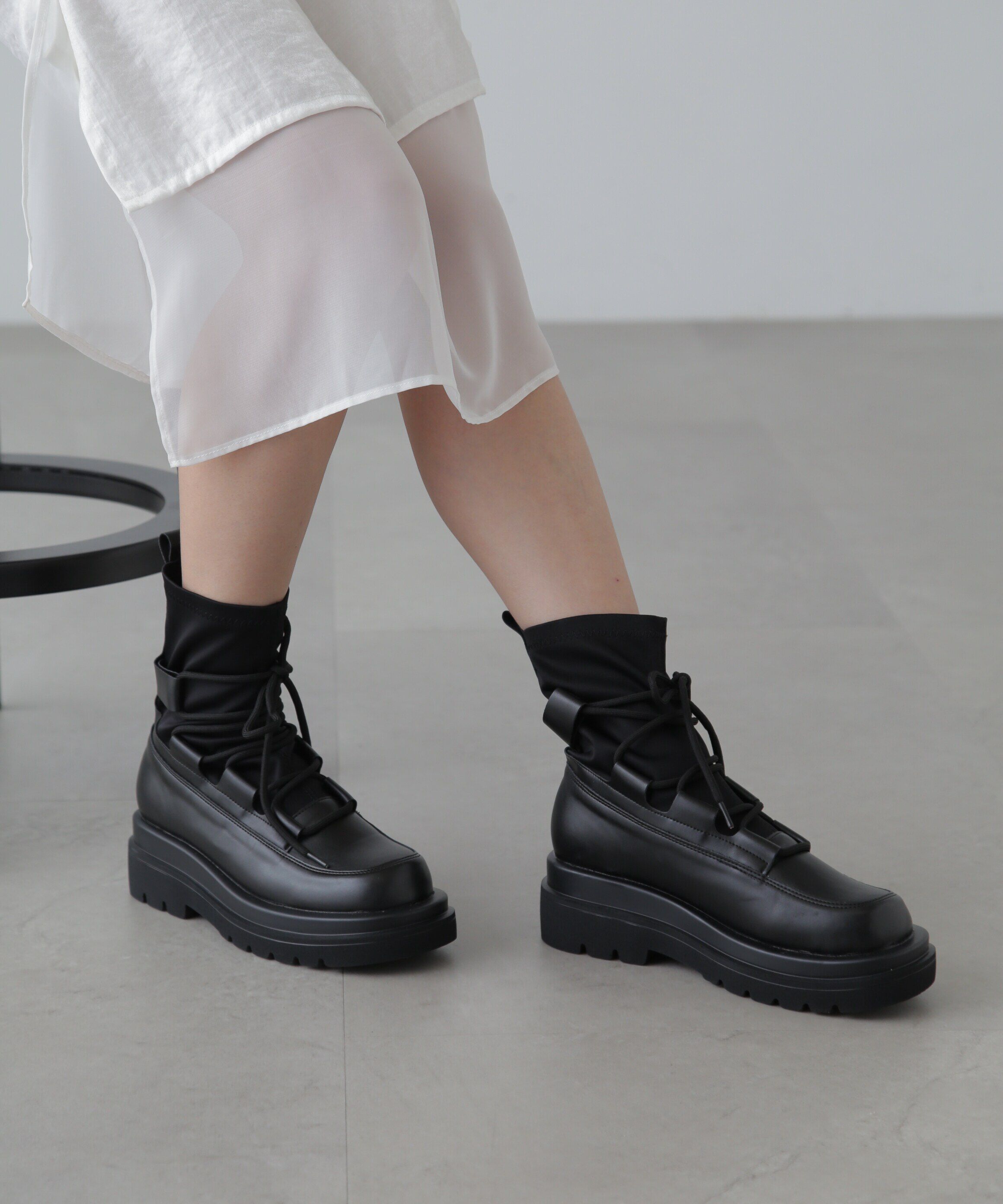  「レースアップストレッチブーツ」|その他|