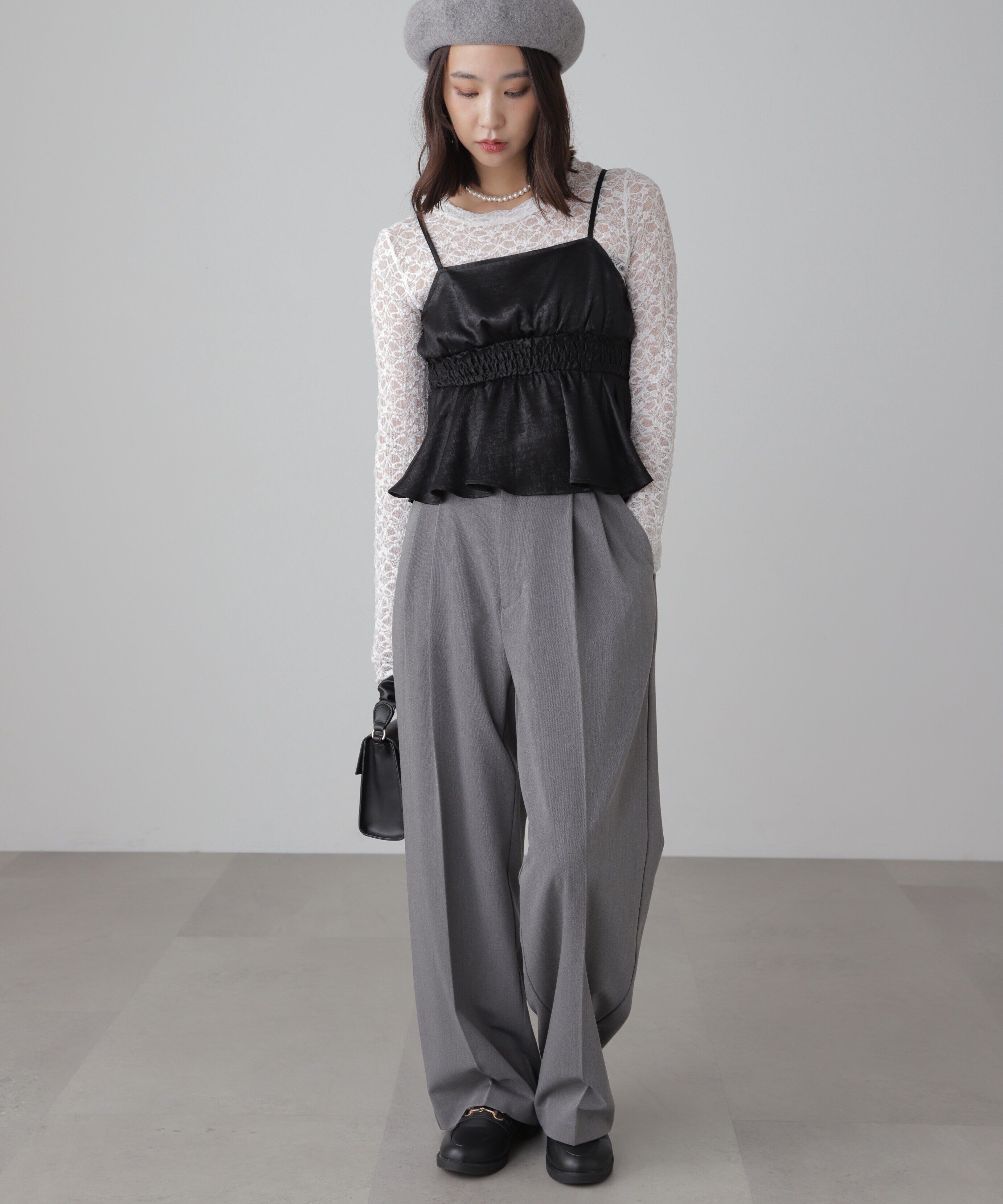  「シャーリングペプラムビスチェ」|シャツ・ブラウス|