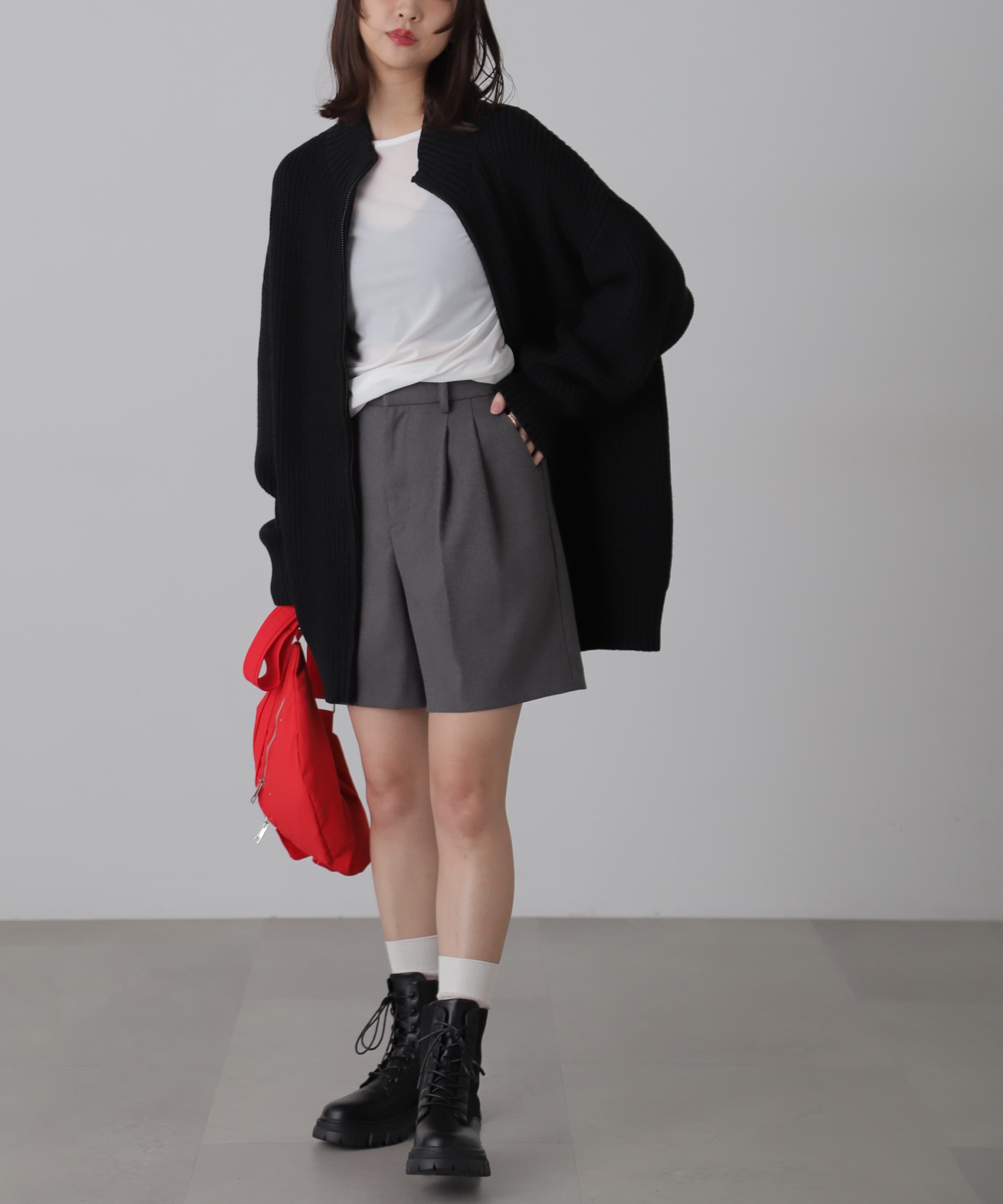  「ジップニットミニワンピース」|ワンピース|