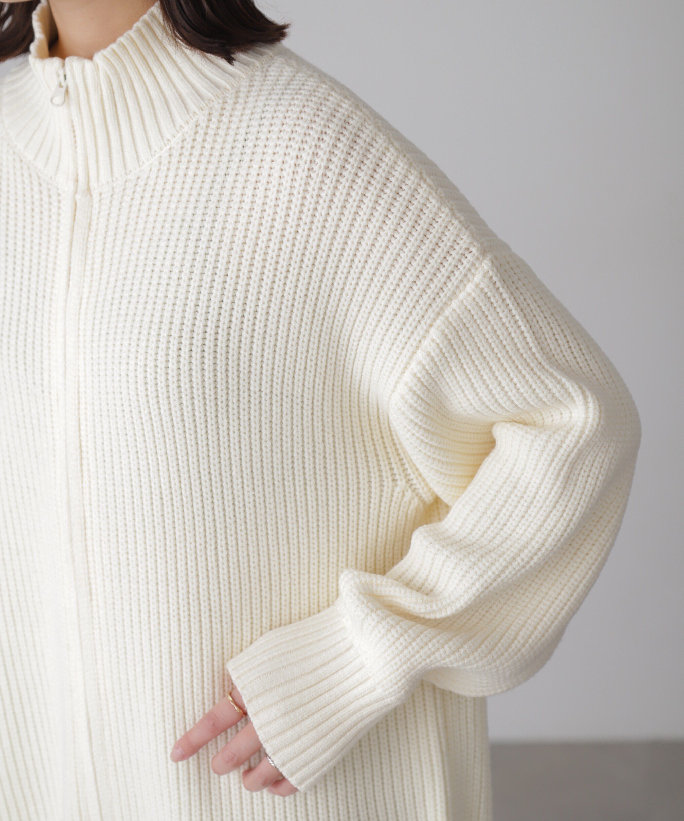  「ジップニットミニワンピース」|ワンピース|