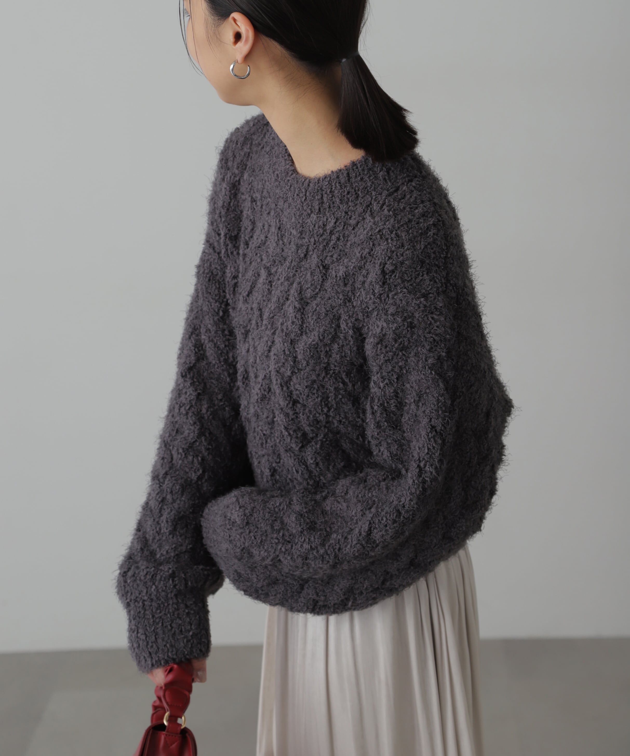  「シャギーケーブルニット」|ニット・セーター|