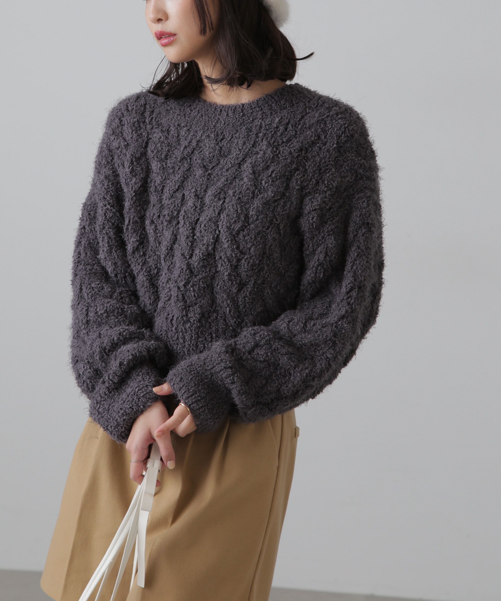  「シャギーケーブルニット」|ニット・セーター|