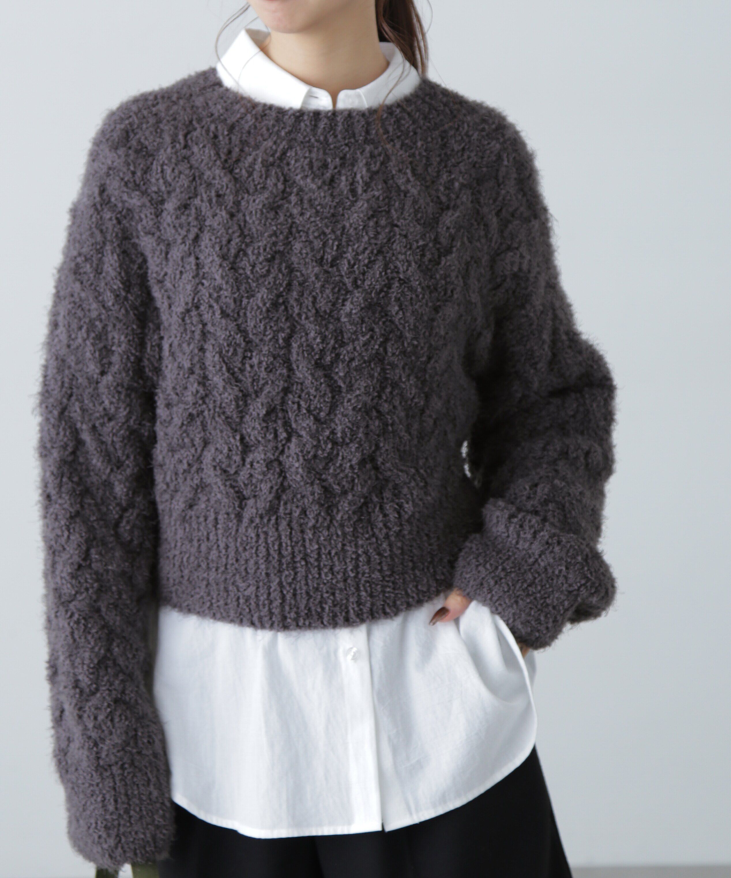  「シャギーケーブルニット」|ニット・セーター|