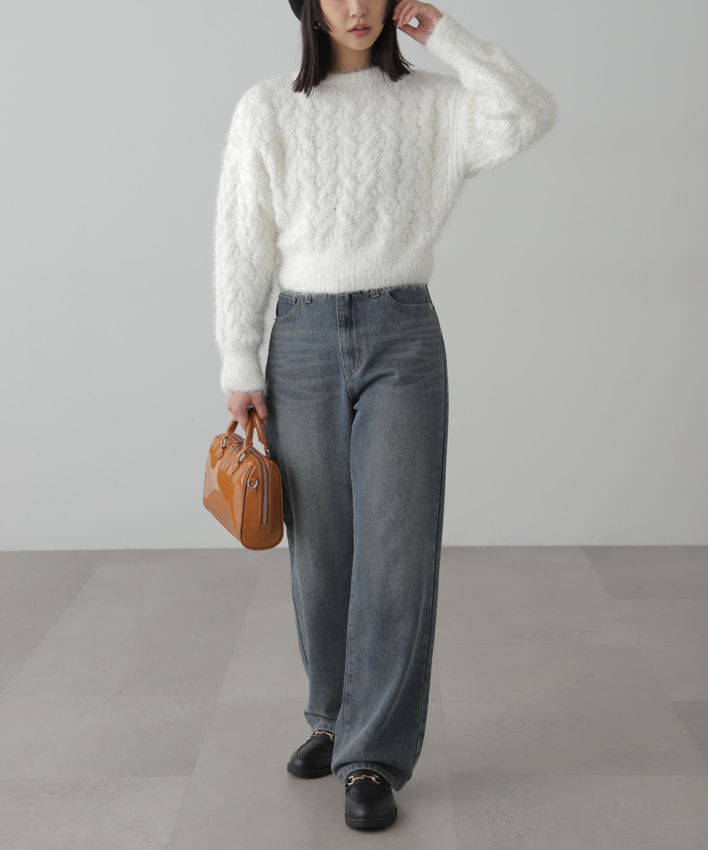  「シャギーケーブルニット」|ニット・セーター|