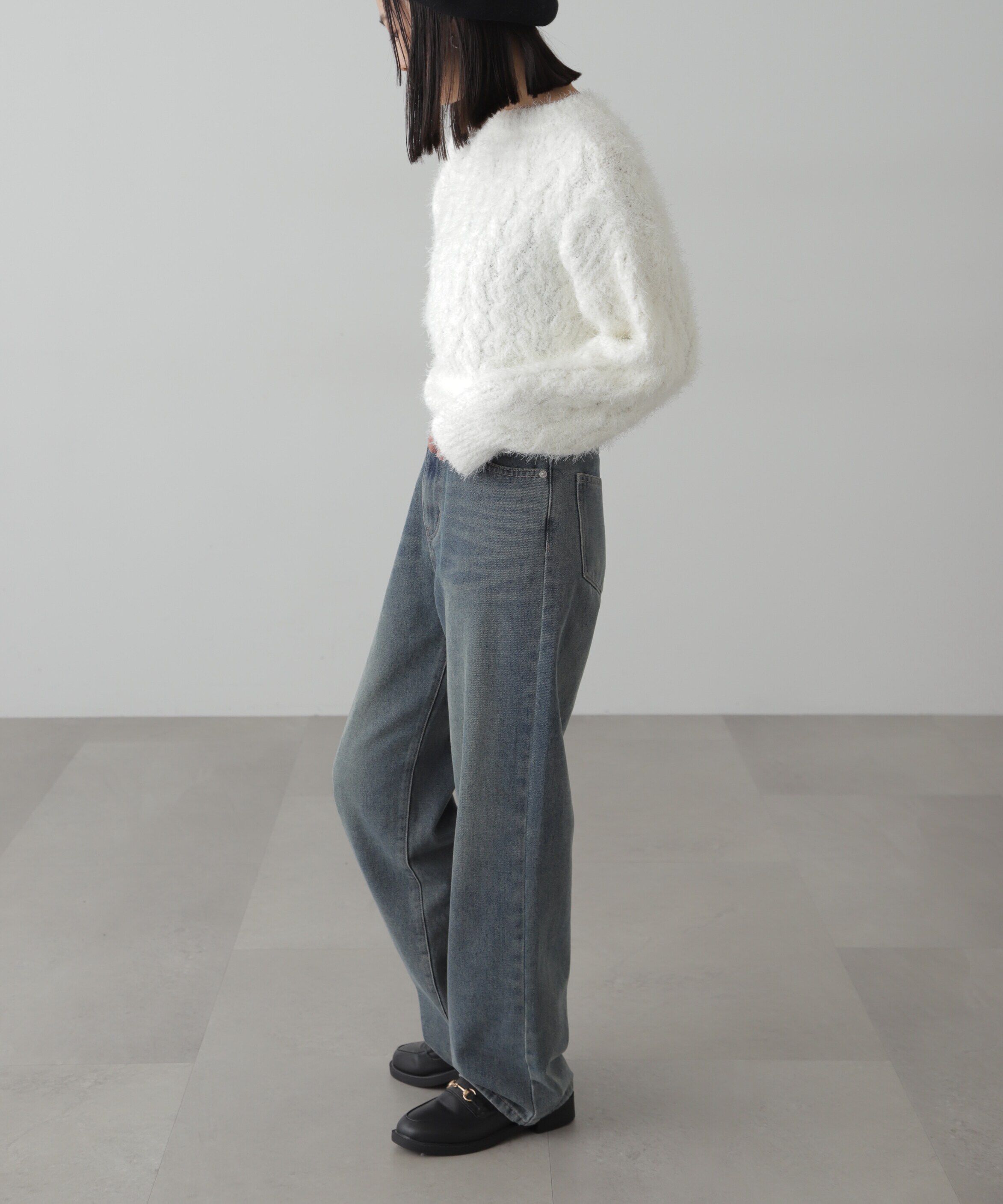  「シャギーケーブルニット」|ニット・セーター|