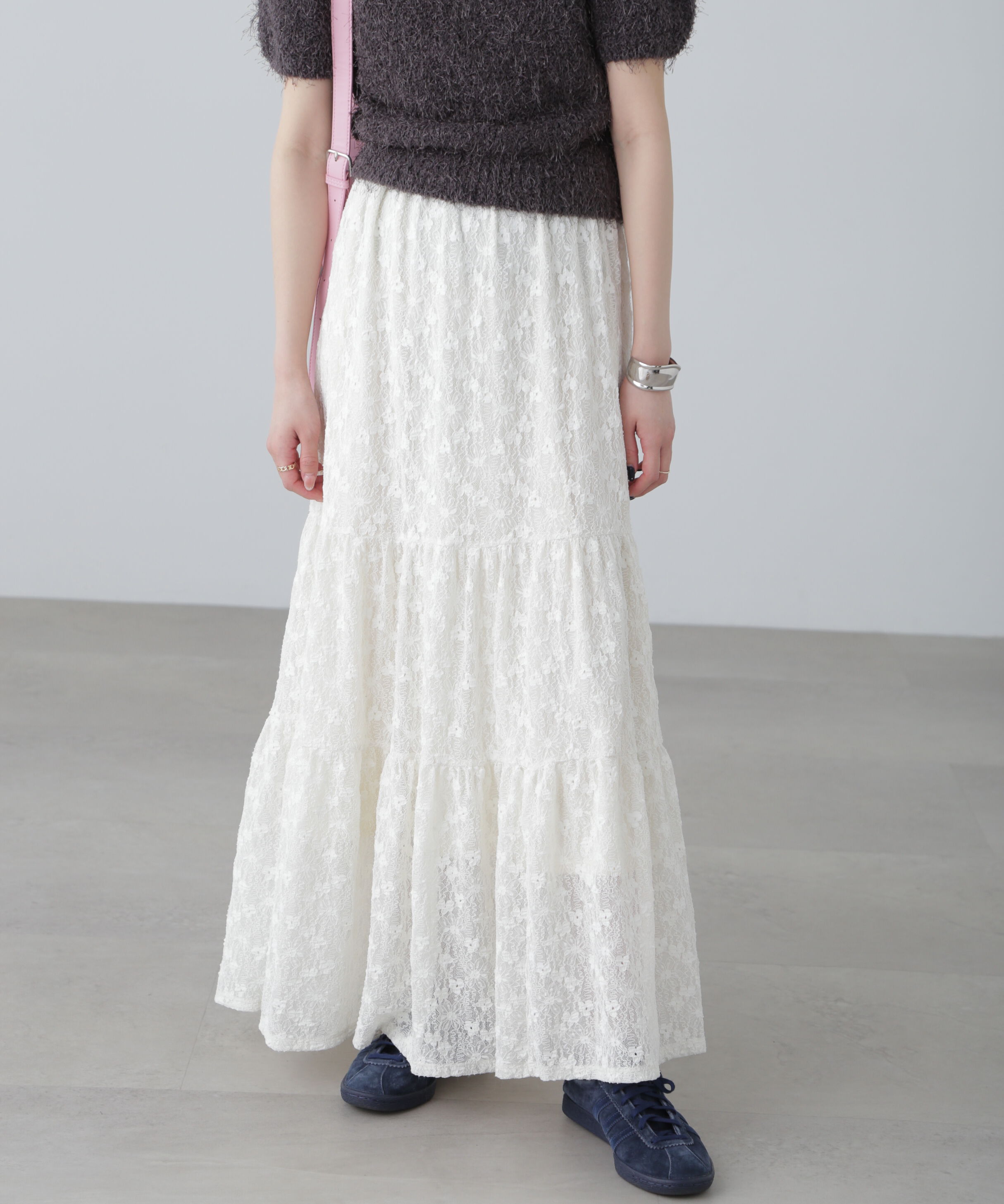  「レースティアードフレアスカート」|スカート|