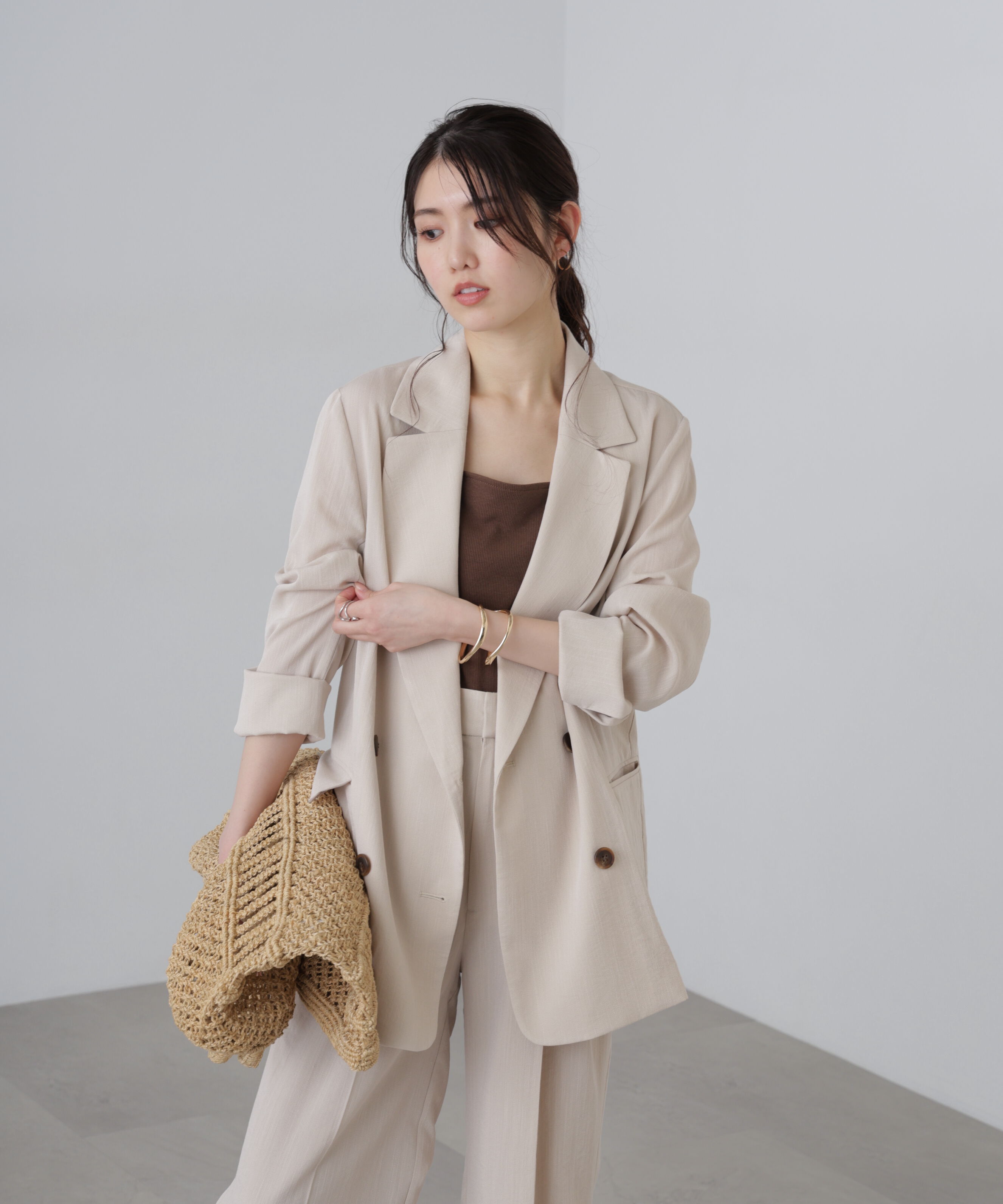  「麻調合繊ダブルブレストジャケット」|その他|