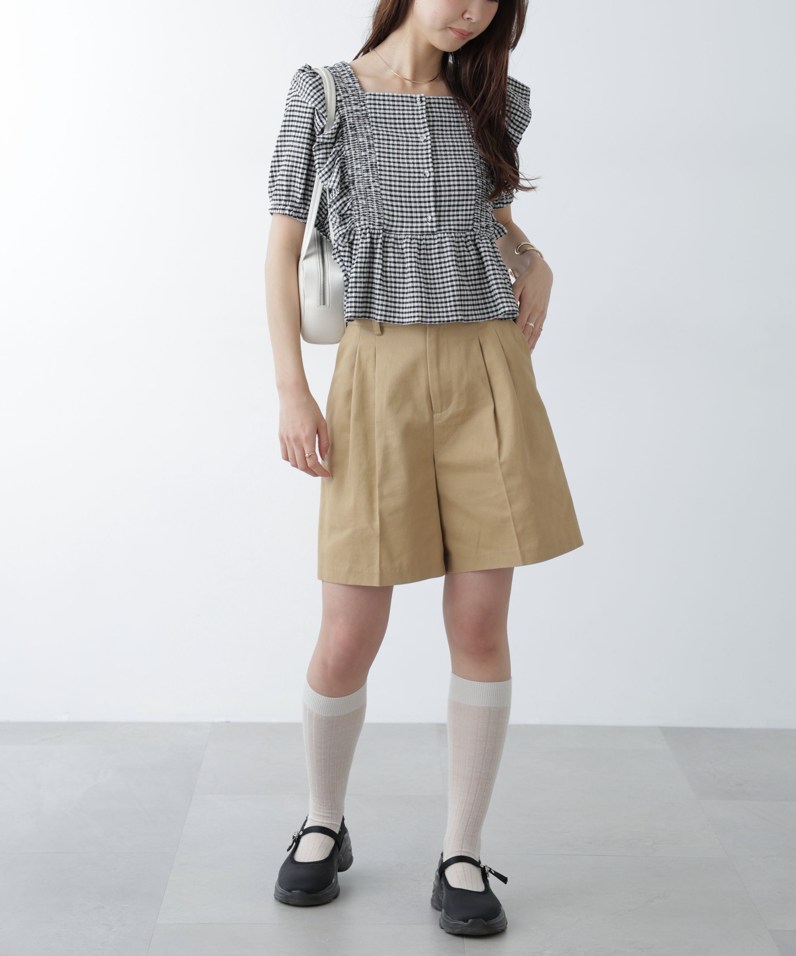  「肩フリルペプラムブラウス」|シャツ・ブラウス|