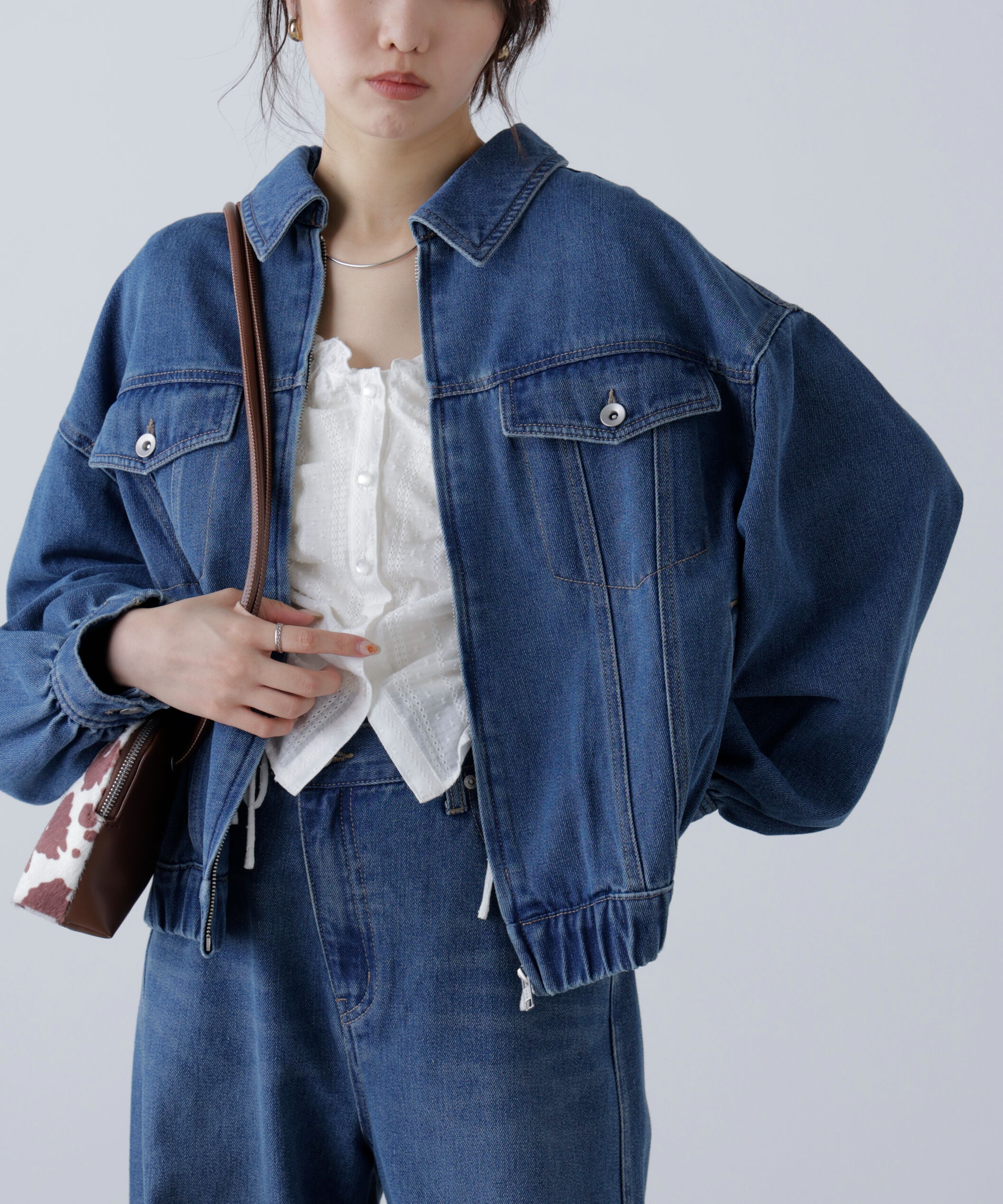  「オーバーサイズデニムジャケット」|ブルゾン・スタジャン|