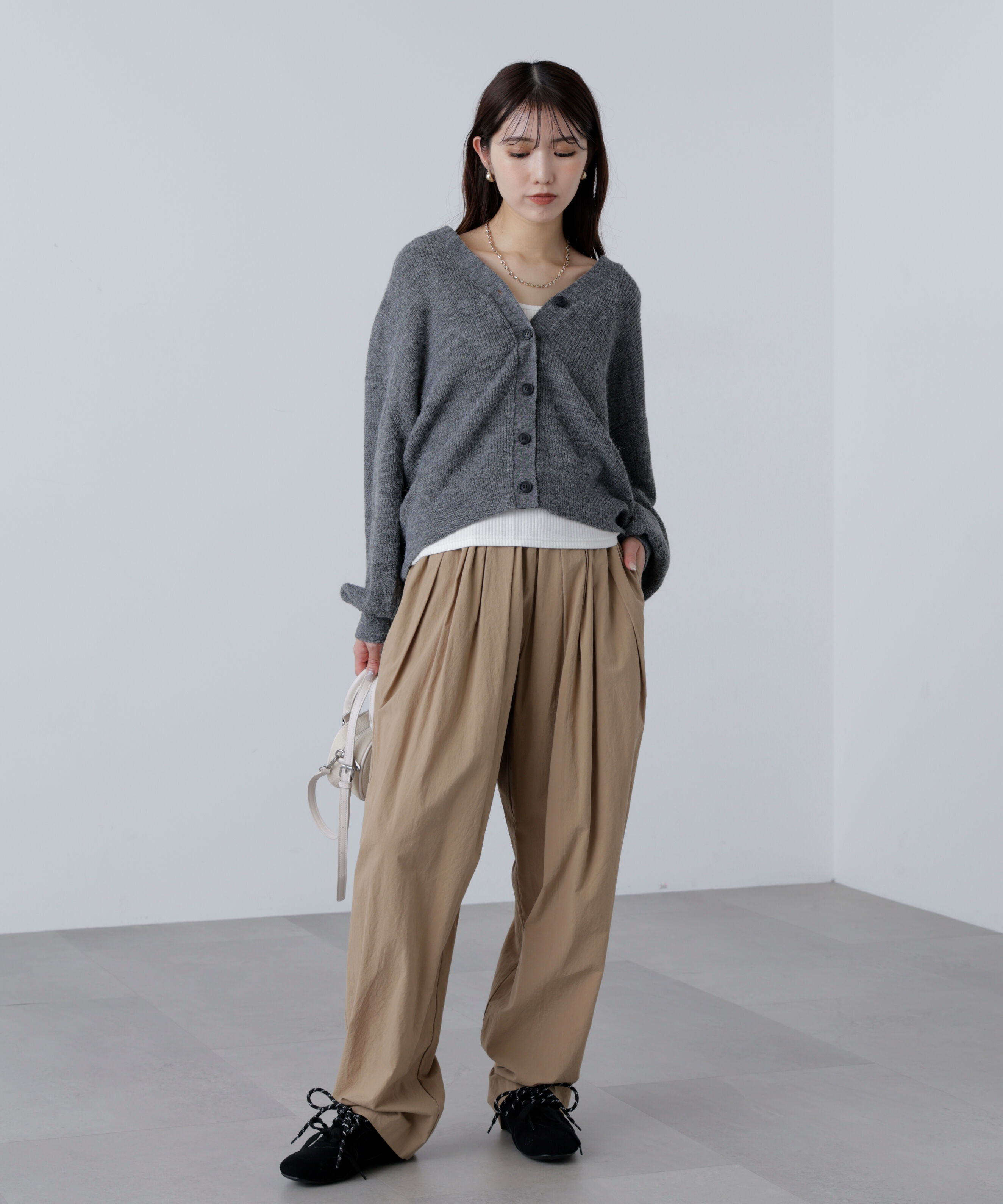  「5GモヘヤタッチVネックカーディガン」|ニット・セーター|