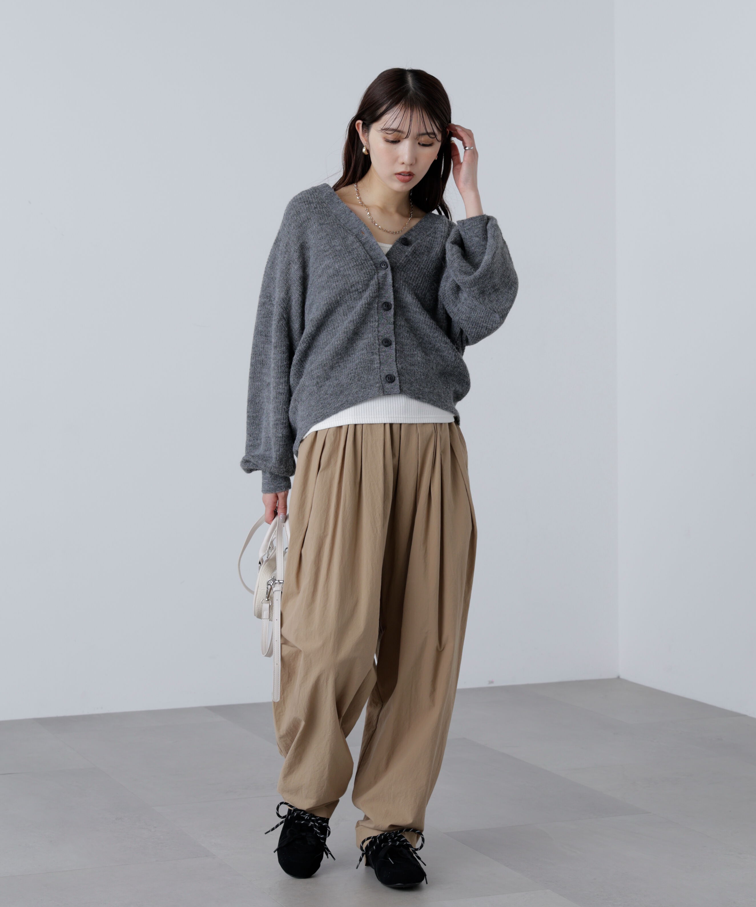  「5GモヘヤタッチVネックカーディガン」|ニット・セーター|