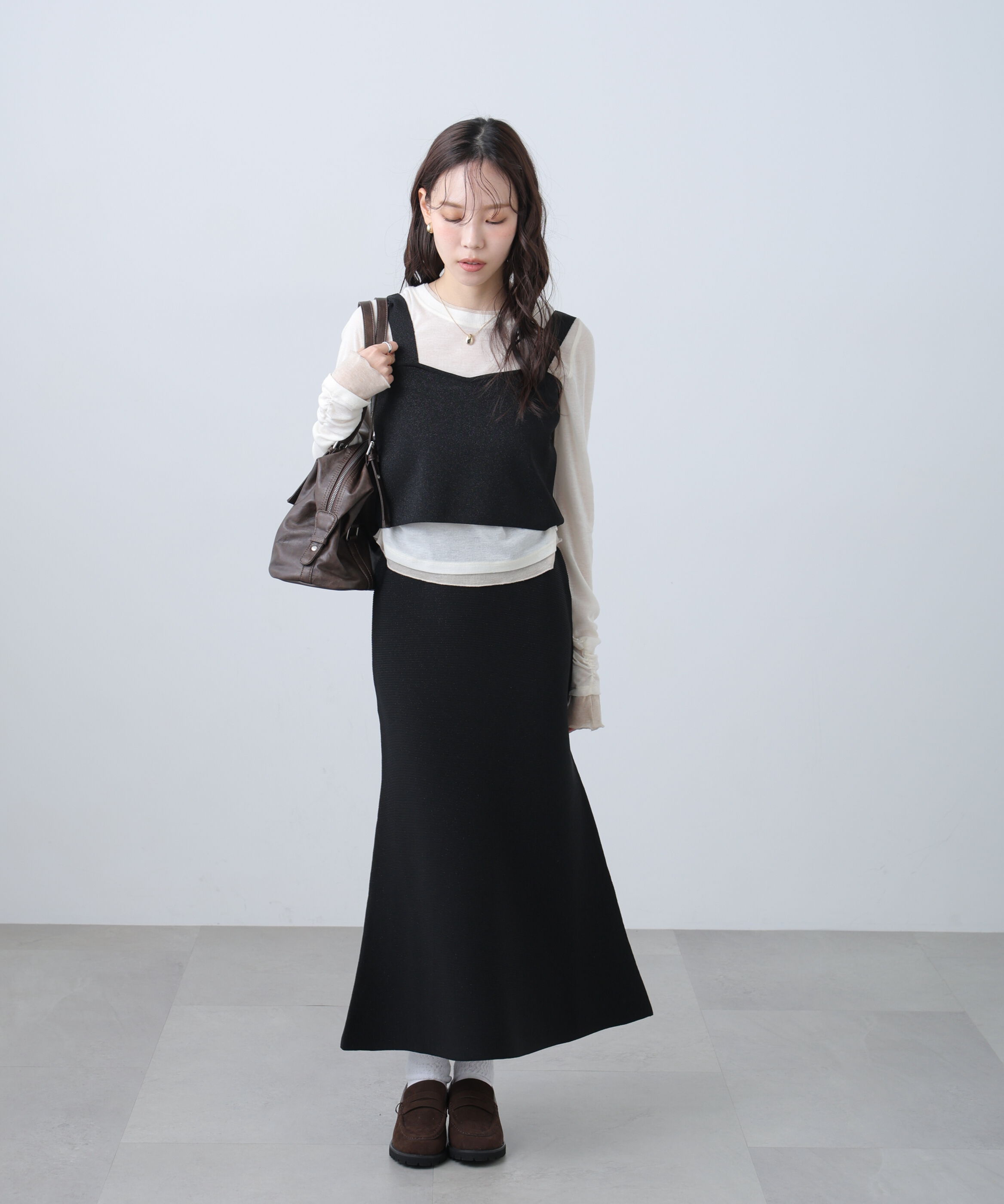  「ラメビスチェマーメイドニットセットアップ」|ワンピース|