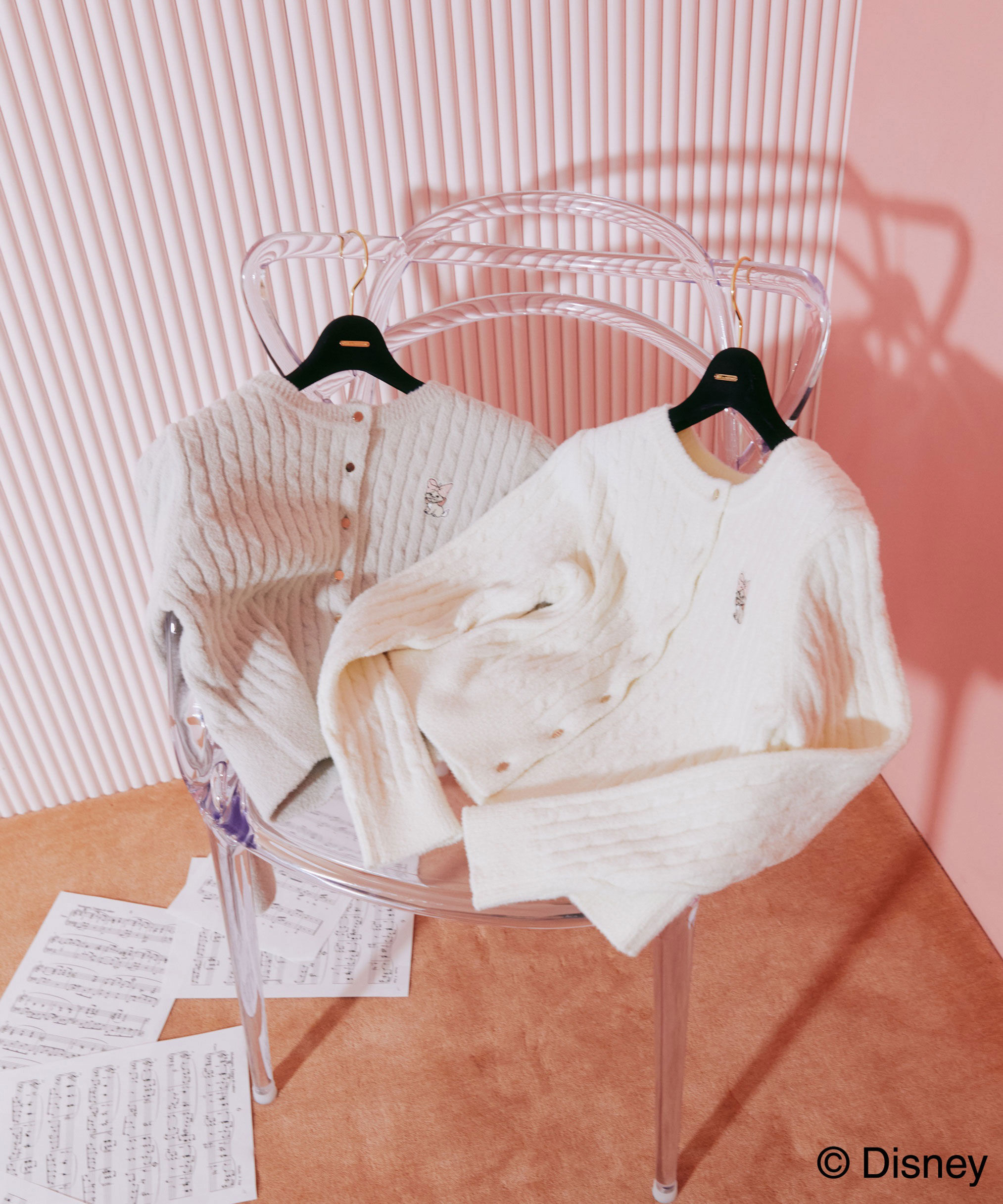  「Disney Marie/シャギーケーブルカーディガン」|ニット・セーター|