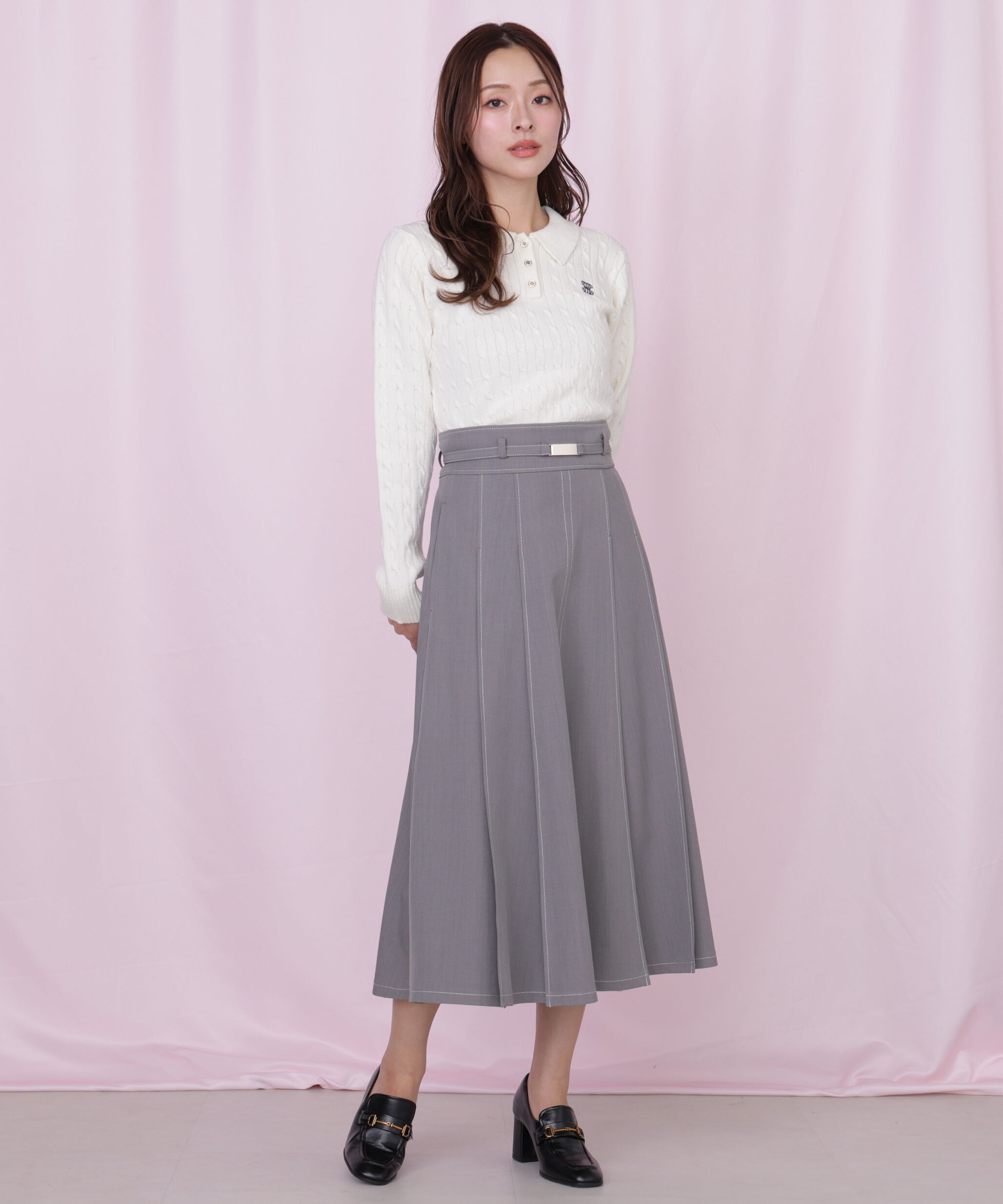  「＜セットアップ対応＞ベーシックツイルスカート」|スカート|