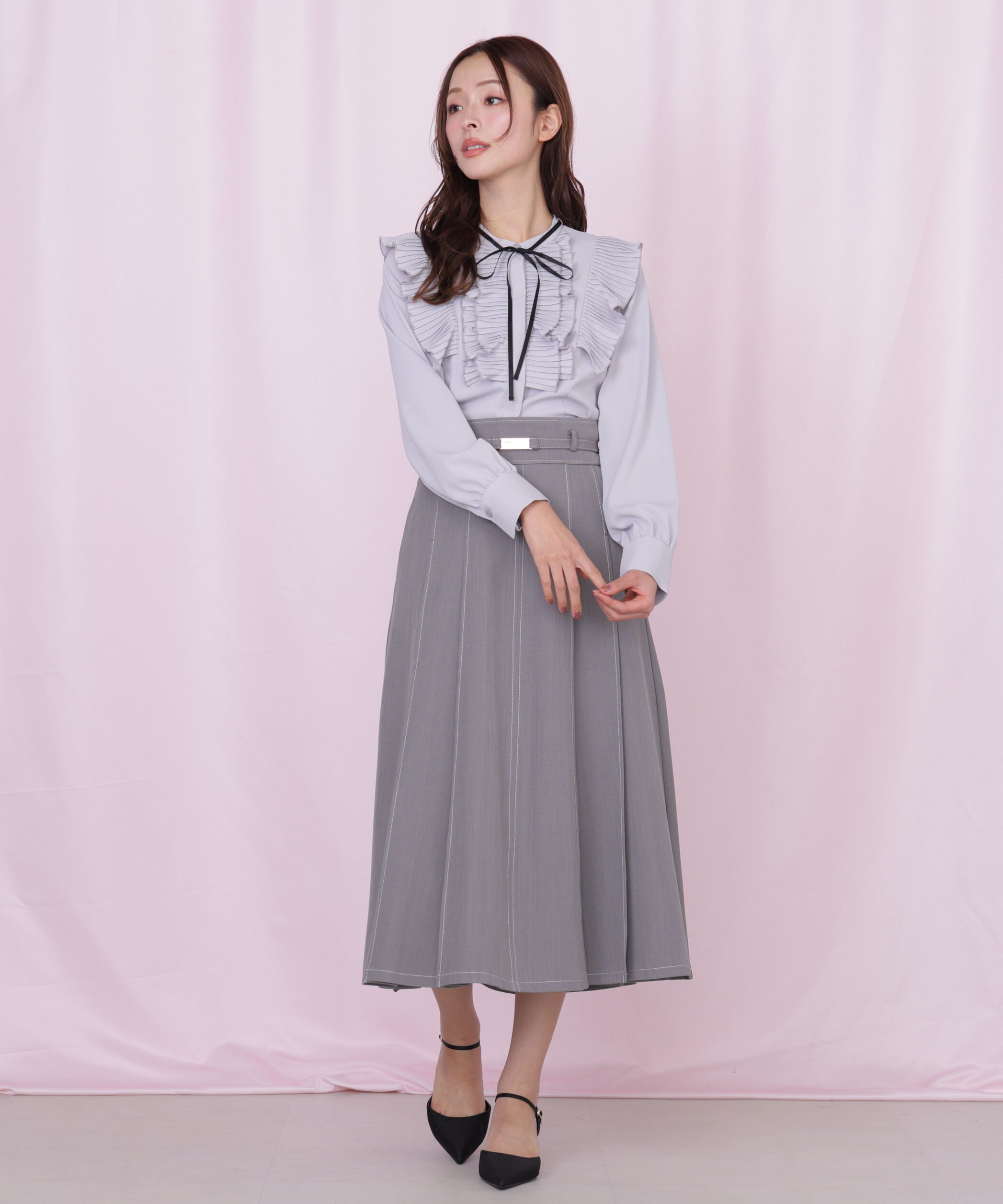  「＜セットアップ対応＞ベーシックツイルスカート」|スカート|