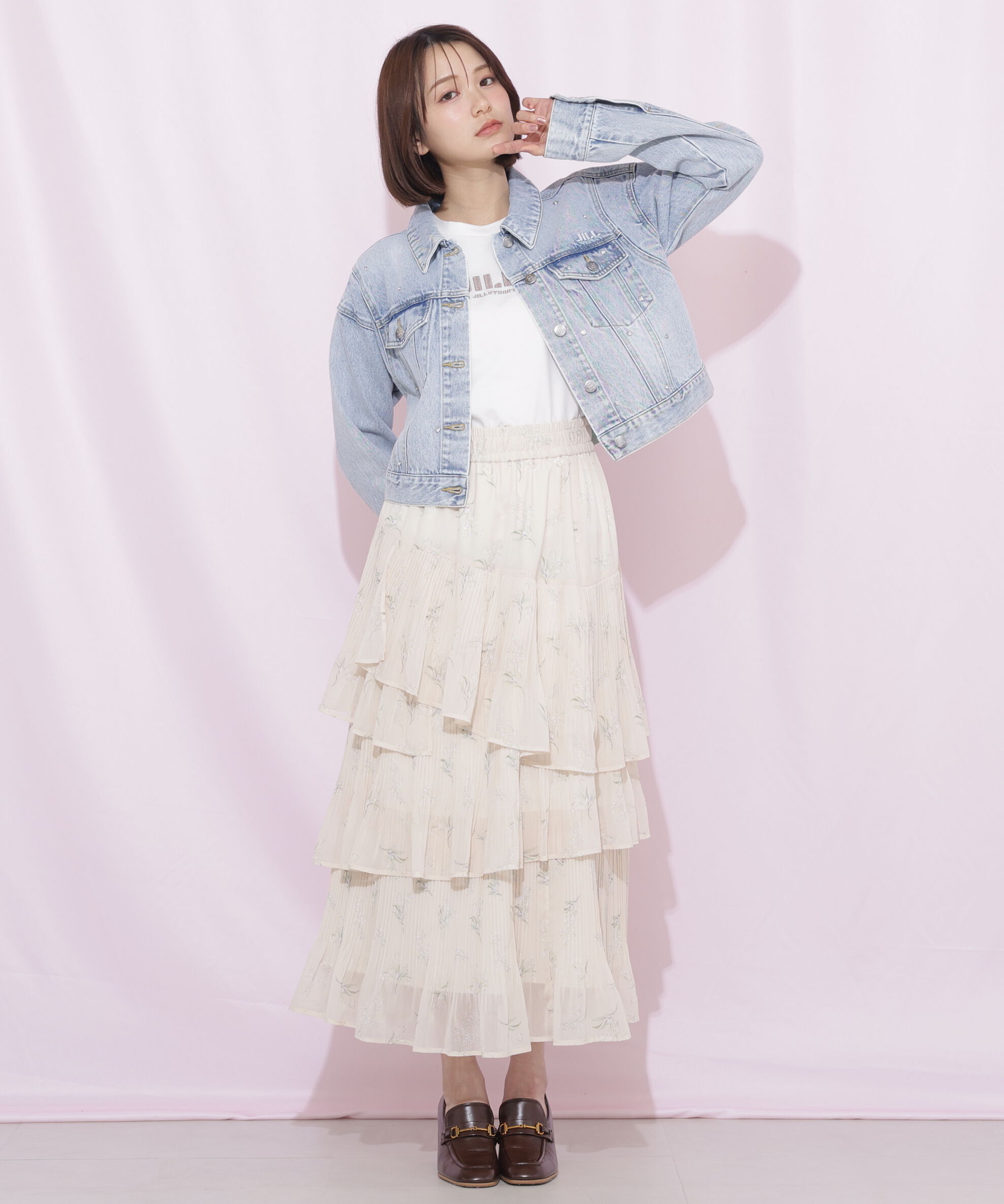  「プリーツランダムティアードスカート」|スカート|