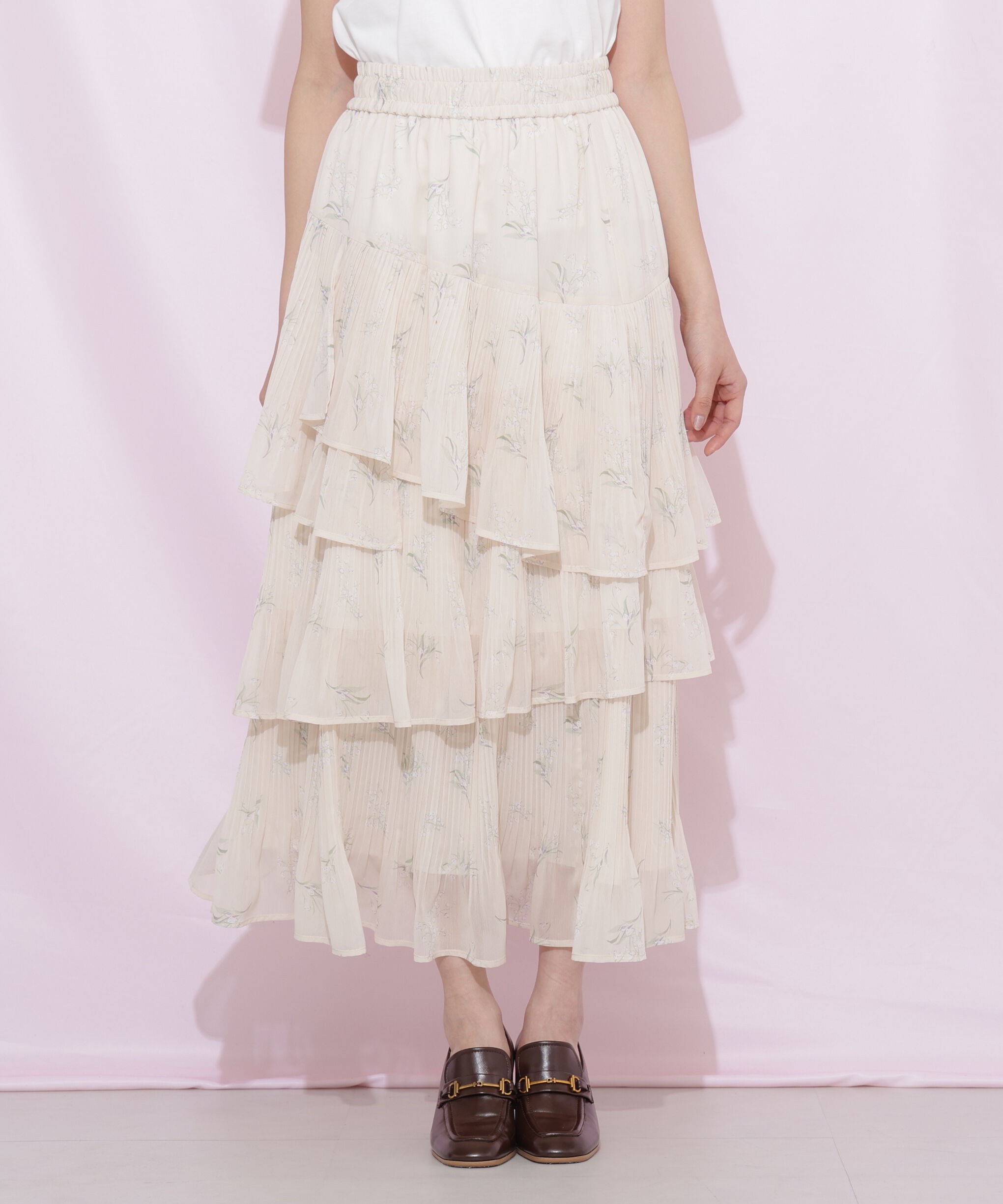  「プリーツランダムティアードスカート」|スカート|