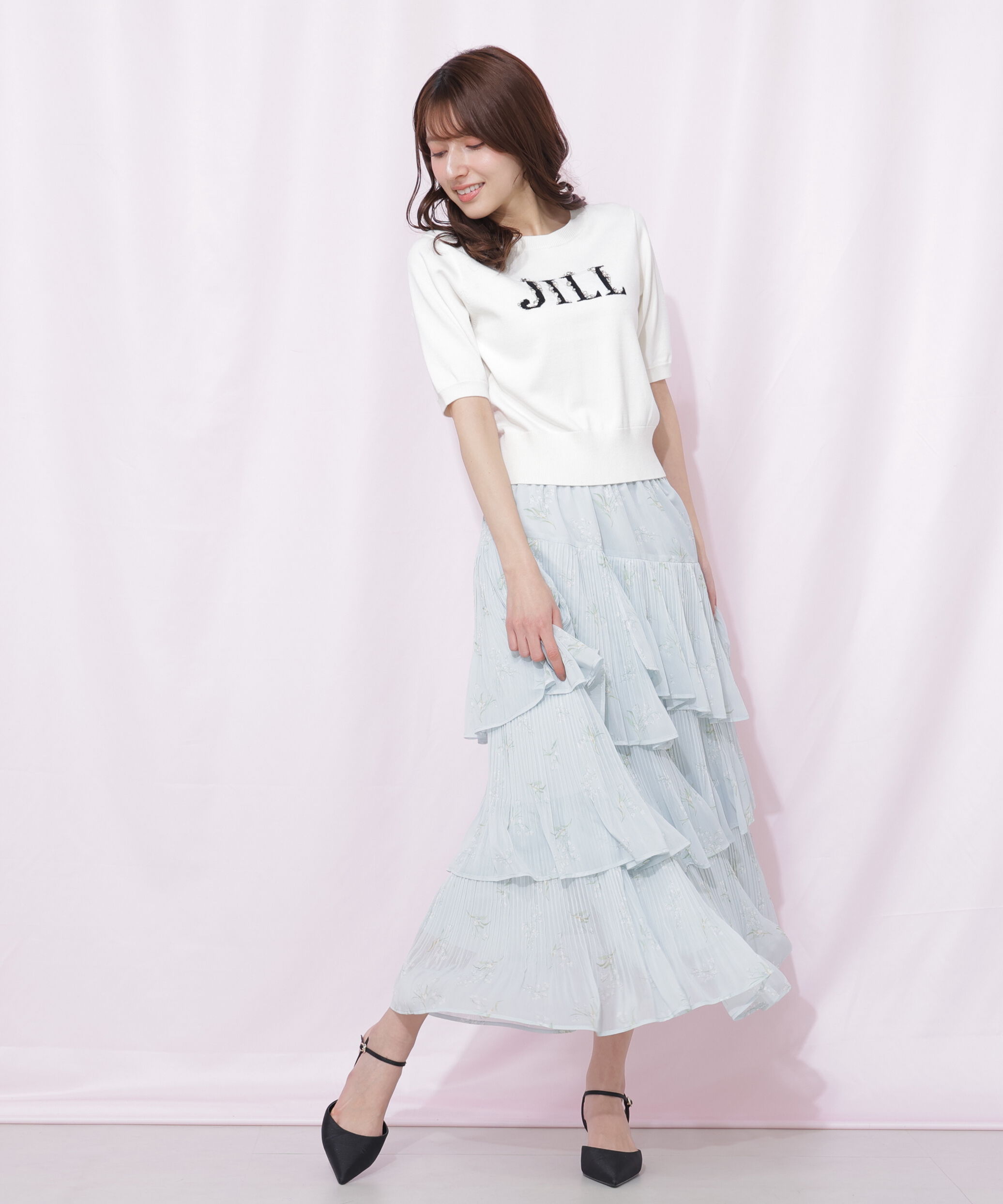  「プリーツランダムティアードスカート」|スカート|
