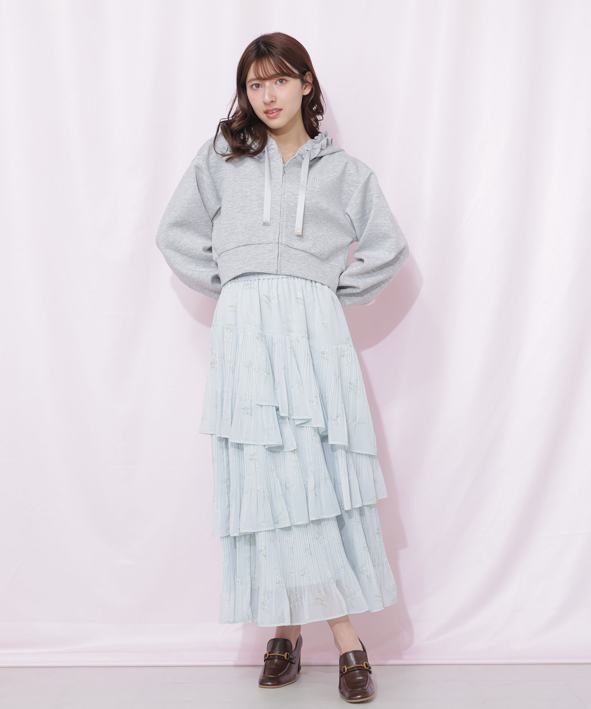  「プリーツランダムティアードスカート」|スカート|