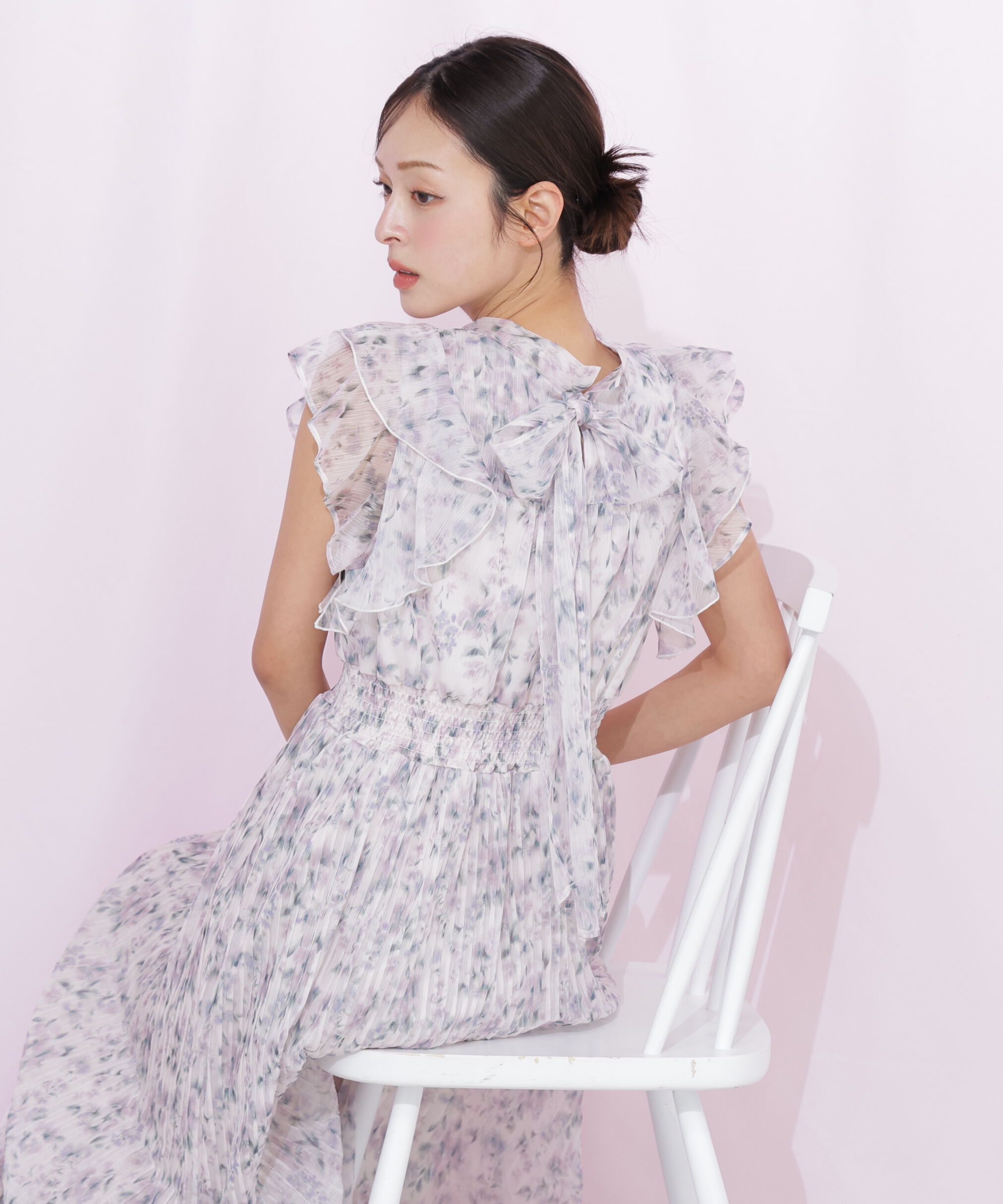  「ぼかしフラワープリントワンピース」|ワンピース|