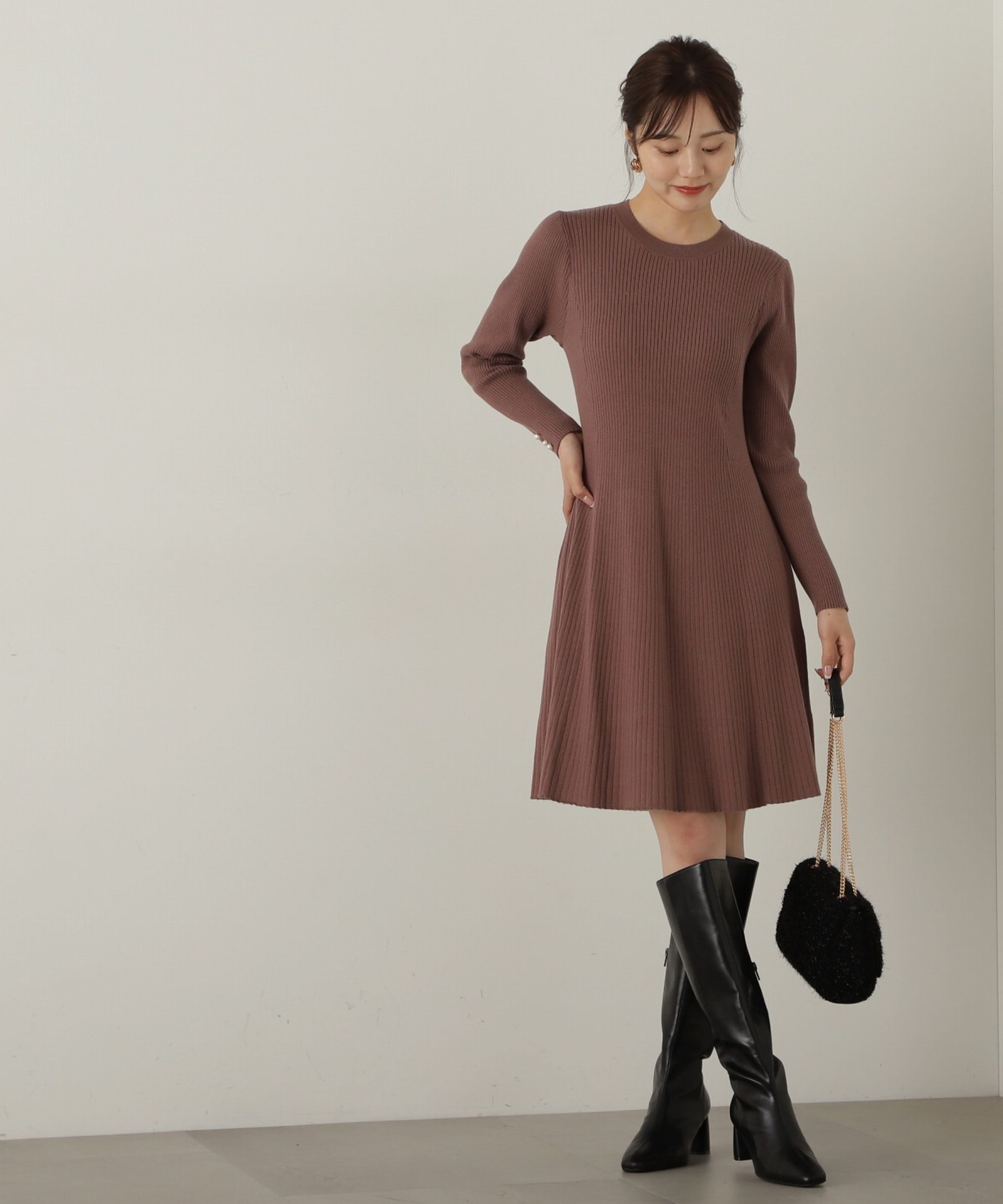 PROPORTION BODY DRESSING「リブミニニットワンピース　24AW」|ワンピース|