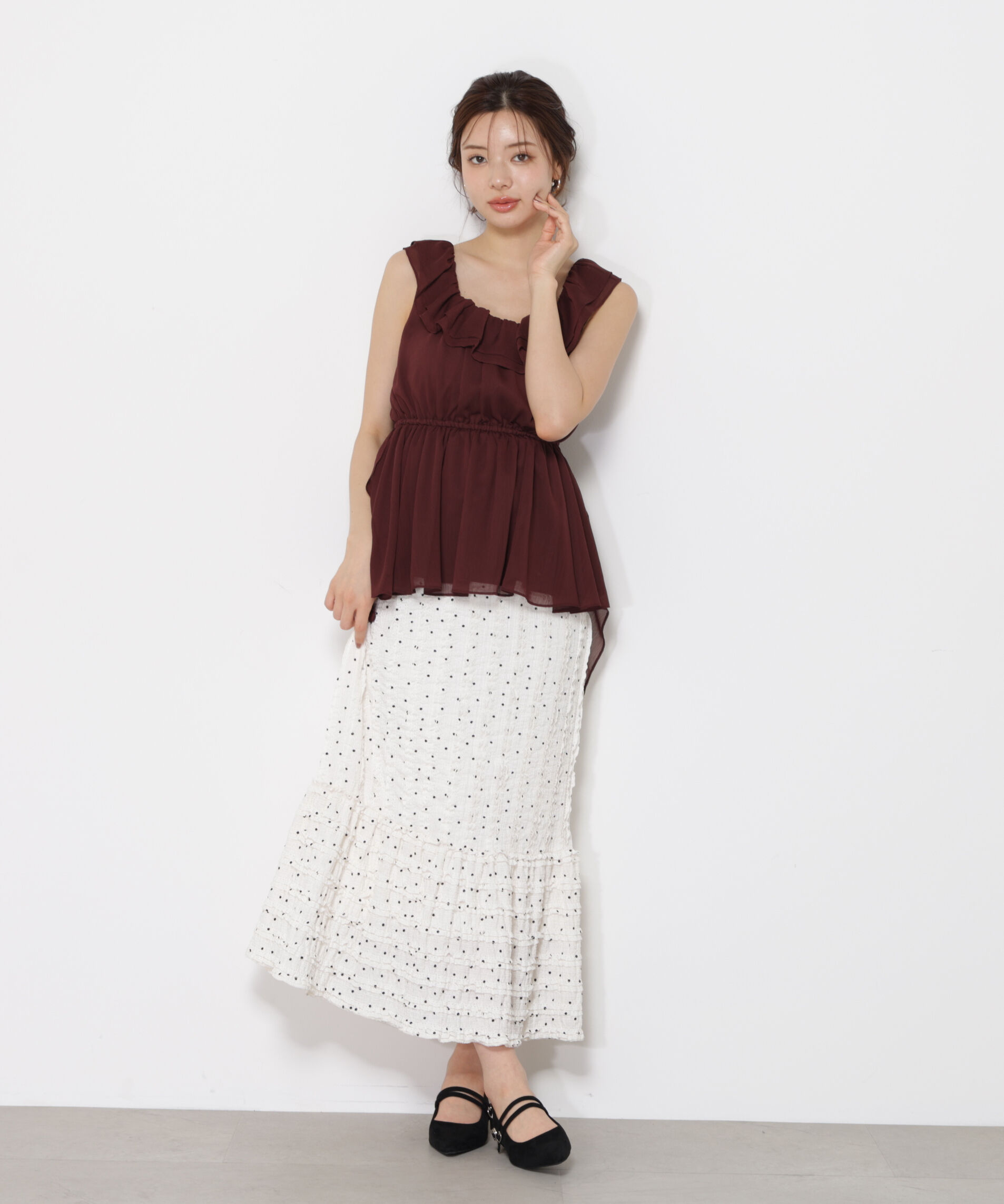 PROPORTION BODY DRESSING「カットレース切り替えスカート」|スカート|エクリュ&times;ブ  1