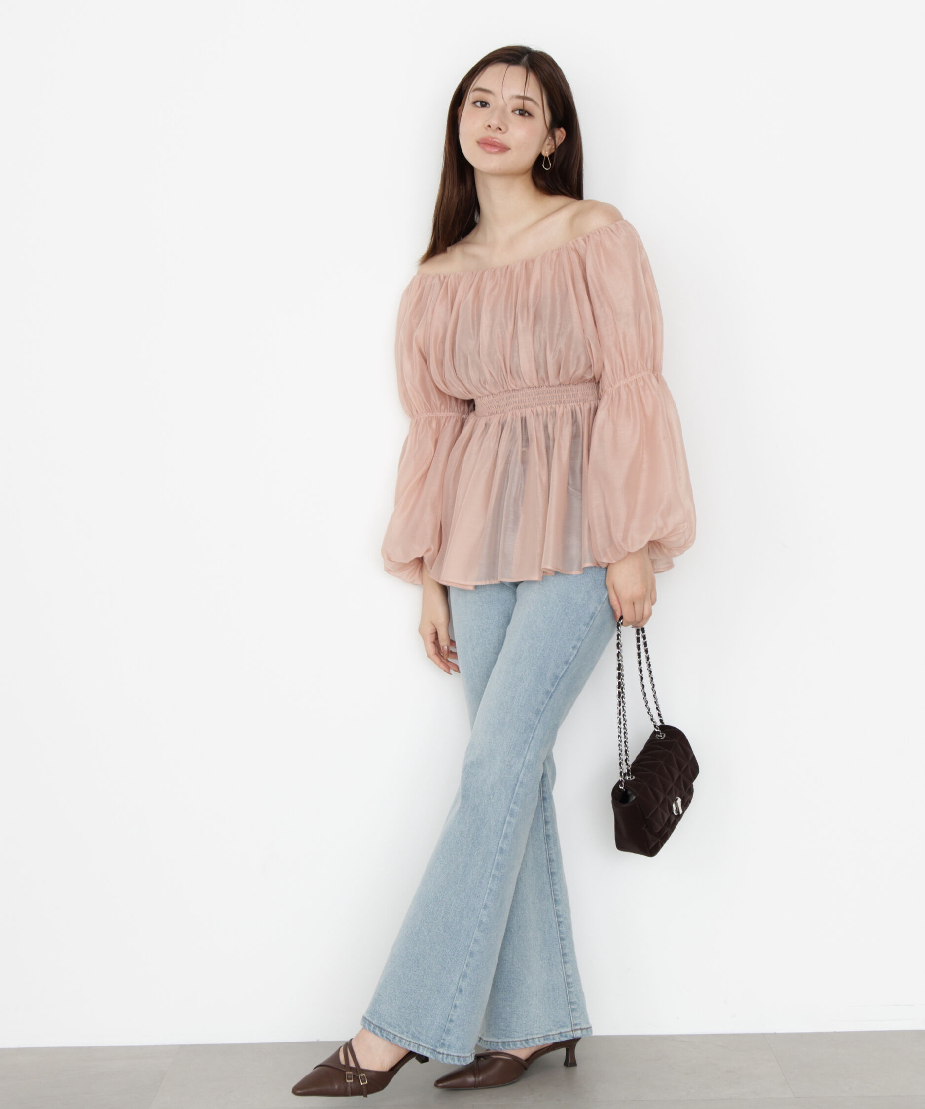 PROPORTION BODY DRESSING「＜ウォッシャブル＞バルーンスリーブオフショルブラウス 25AW」|シャツ・ブラウス|