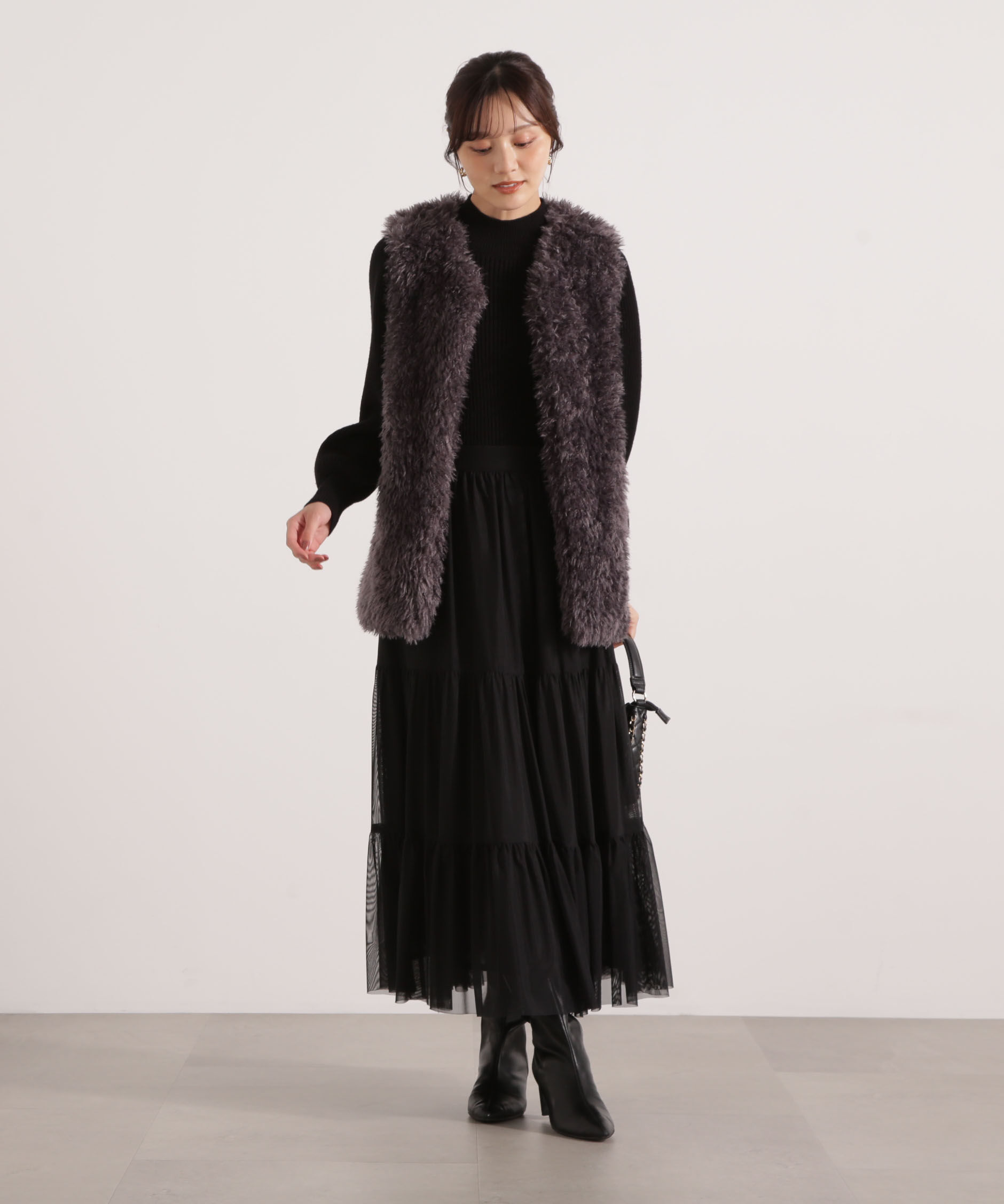 PROPORTION BODY DRESSING「フェイクファージレ 25AW」|ブルゾン・スタジャン|