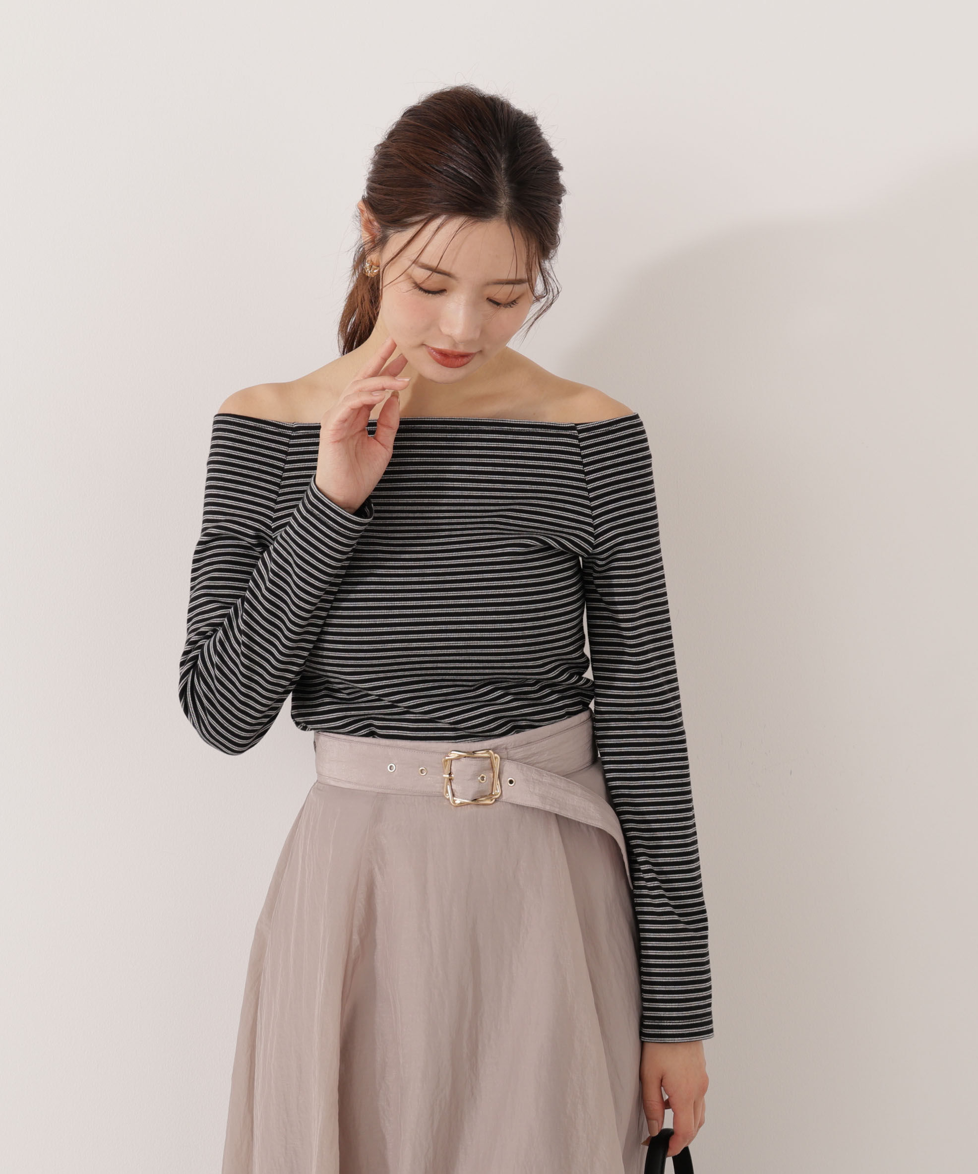 PROPORTION BODY DRESSING「＜ハンドウォッシャブル＞オフショルカットソー」|Tシャツ・カットソー|