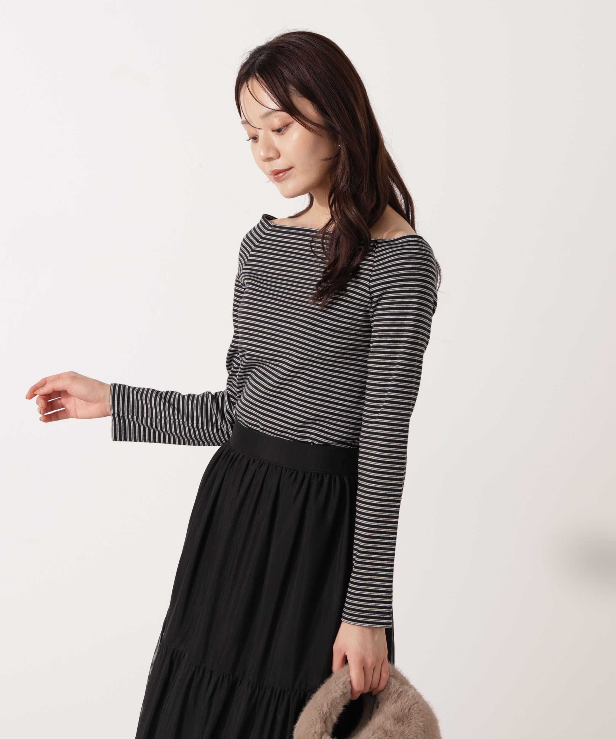PROPORTION BODY DRESSING「＜ハンドウォッシャブル＞オフショルカットソー」|Tシャツ・カットソー|