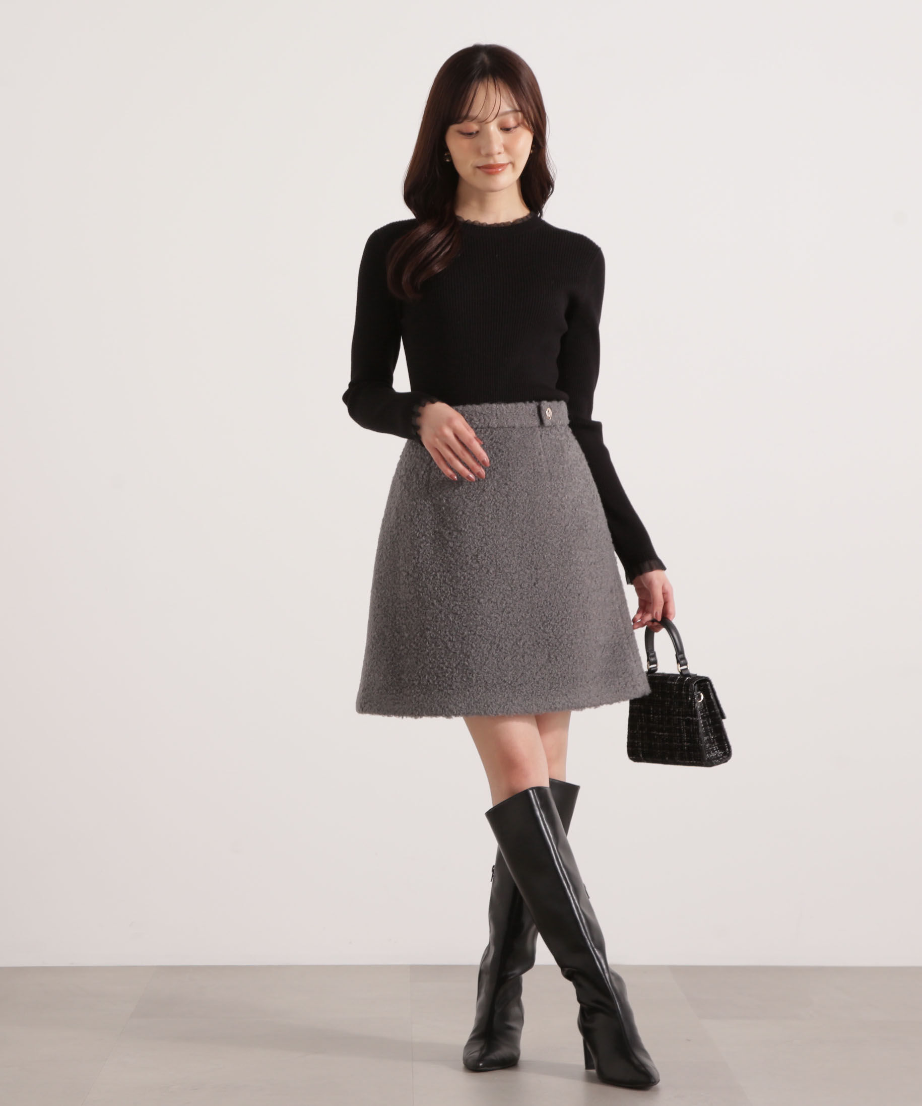 PROPORTION BODY DRESSING「シャギーミニスカート 25AW」|スカート|