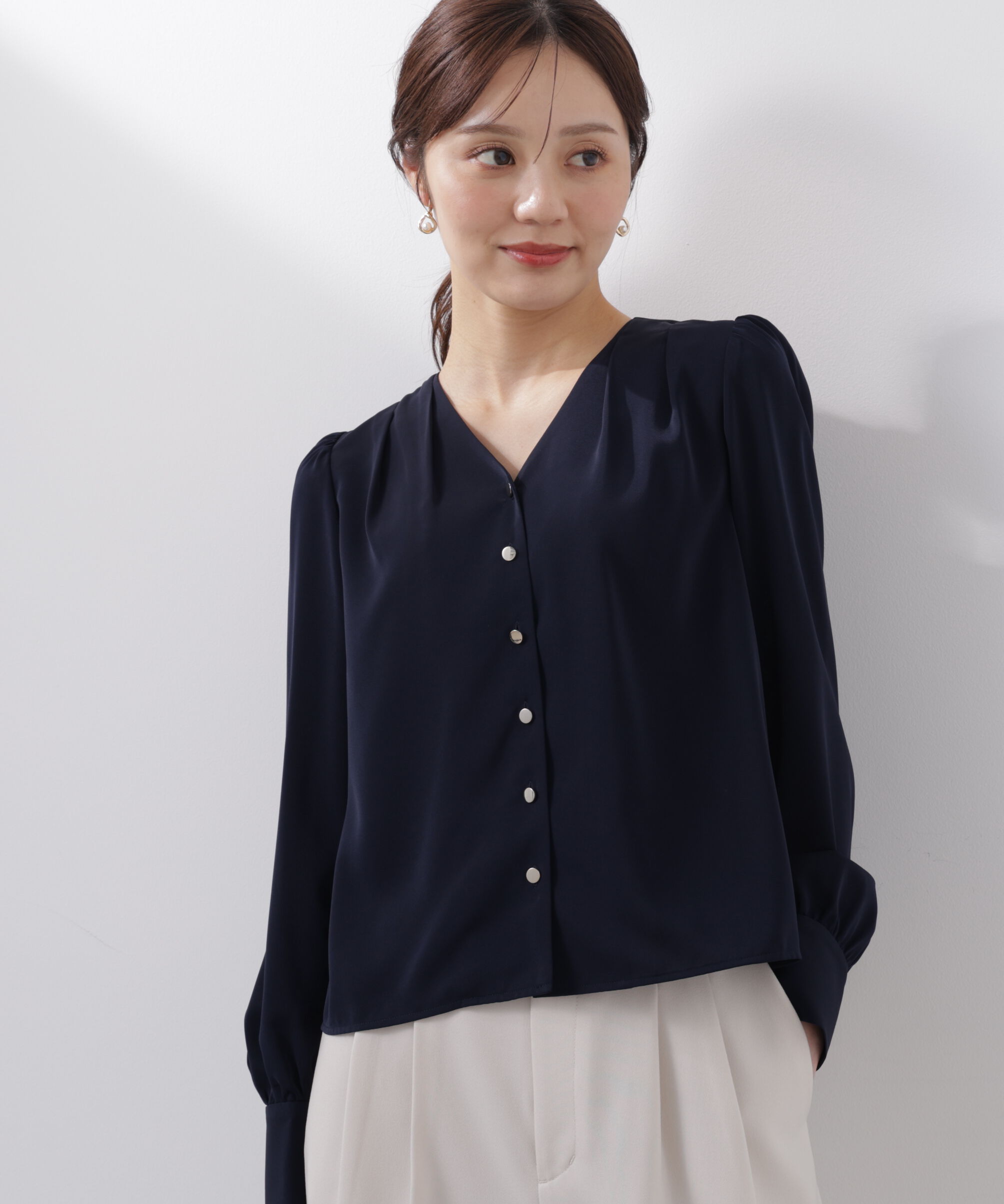 PROPORTION BODY DRESSING「キラ釦タックブラウス　26SS」|シャツ・ブラウス|