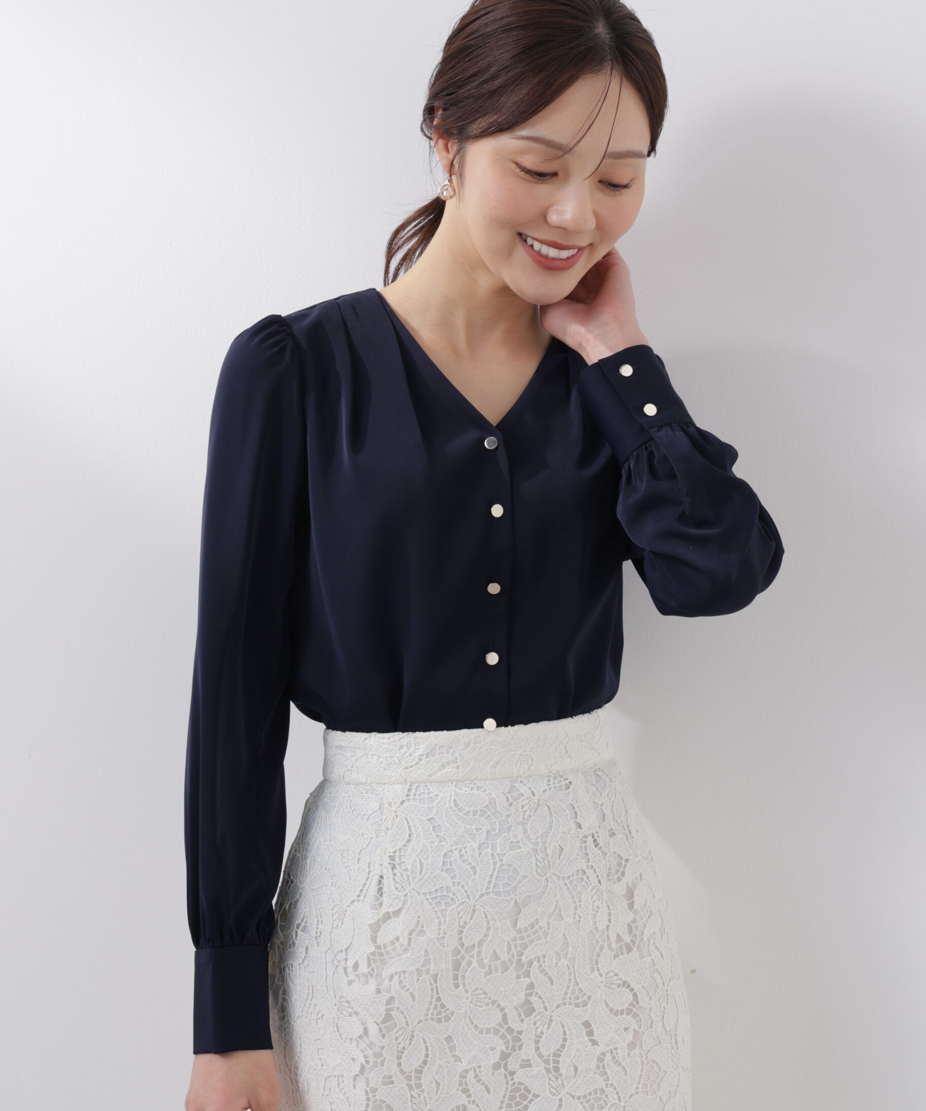 PROPORTION BODY DRESSING「キラ釦タックブラウス　26SS」|シャツ・ブラウス|