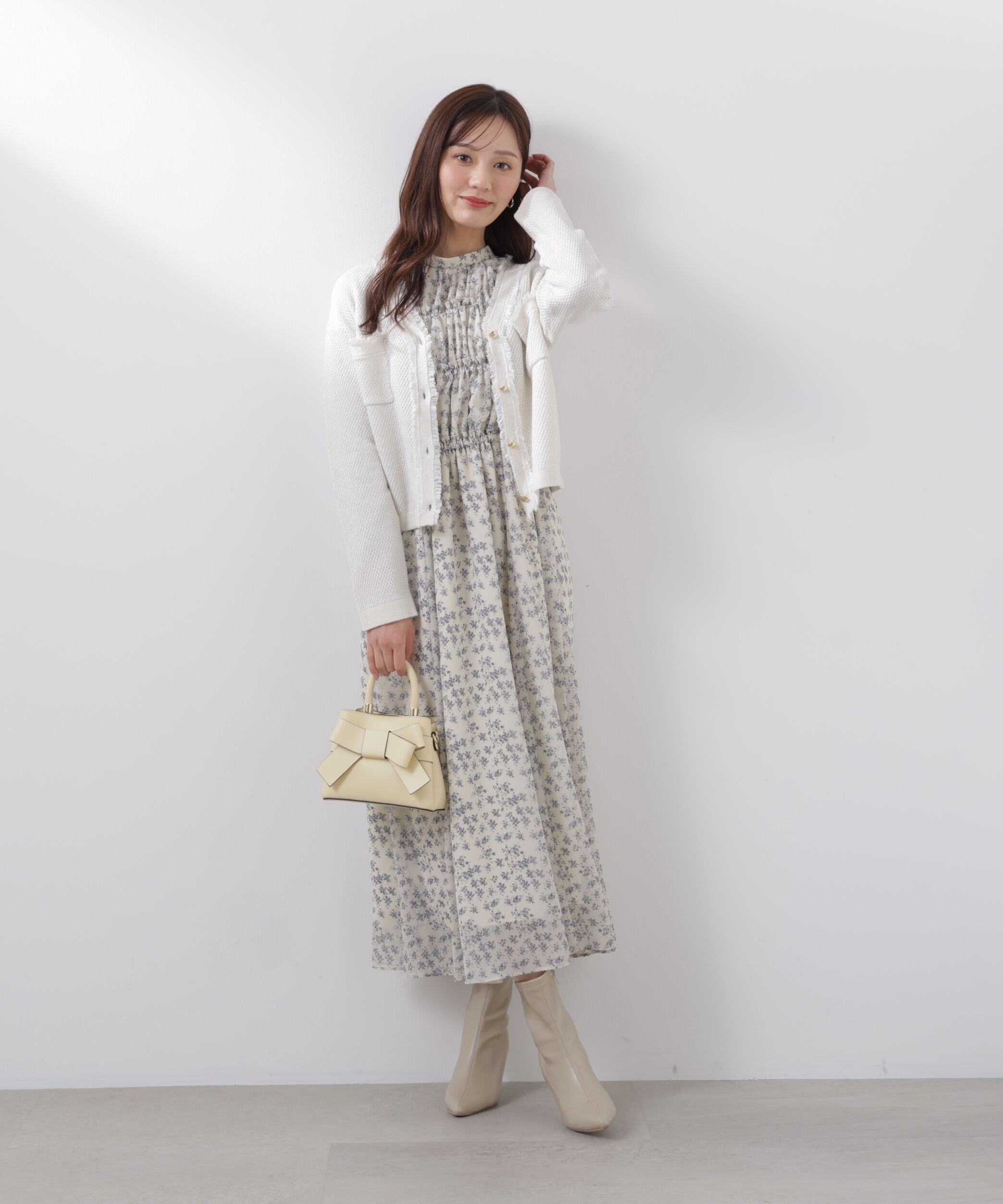 PROPORTION BODY DRESSING「ラメ透かしニットジャケット　26SS」|ニット・セーター|